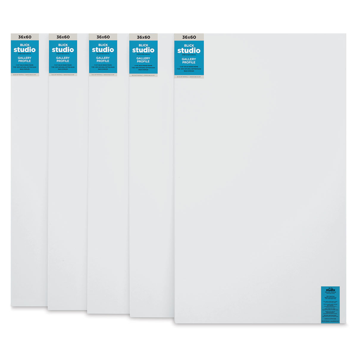 Blick Studio Stretched Cotton Canvas - Gallery Profile, 36" x 60", Pkg of 5