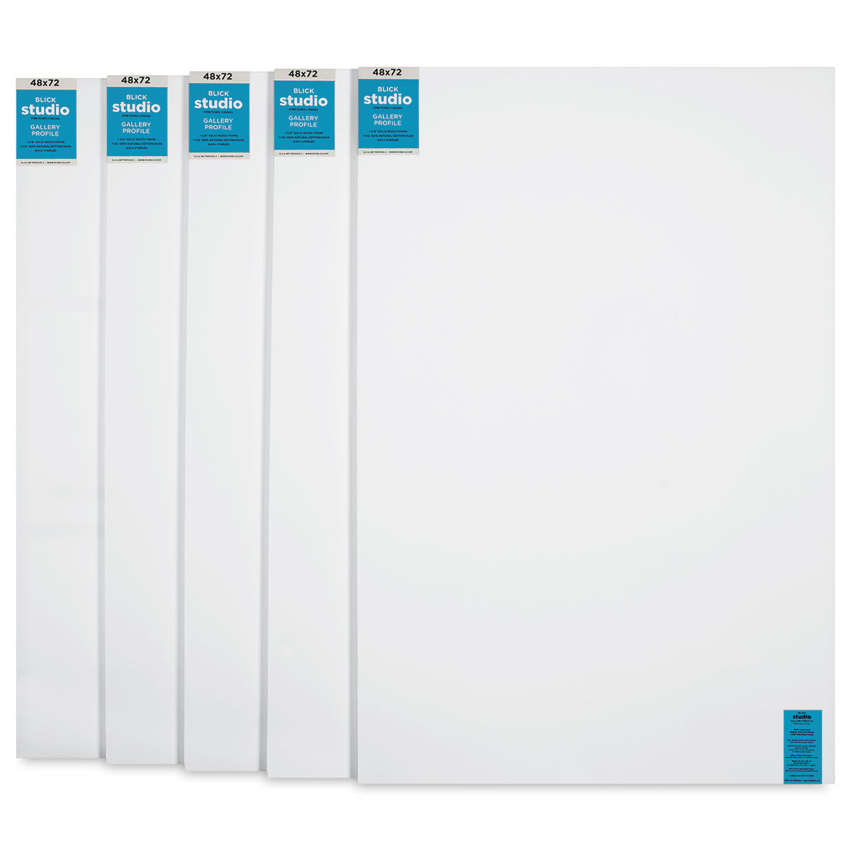 Blick Studio Stretched Cotton Canvas - Gallery Profile, 48" x 72", Pkg of 5