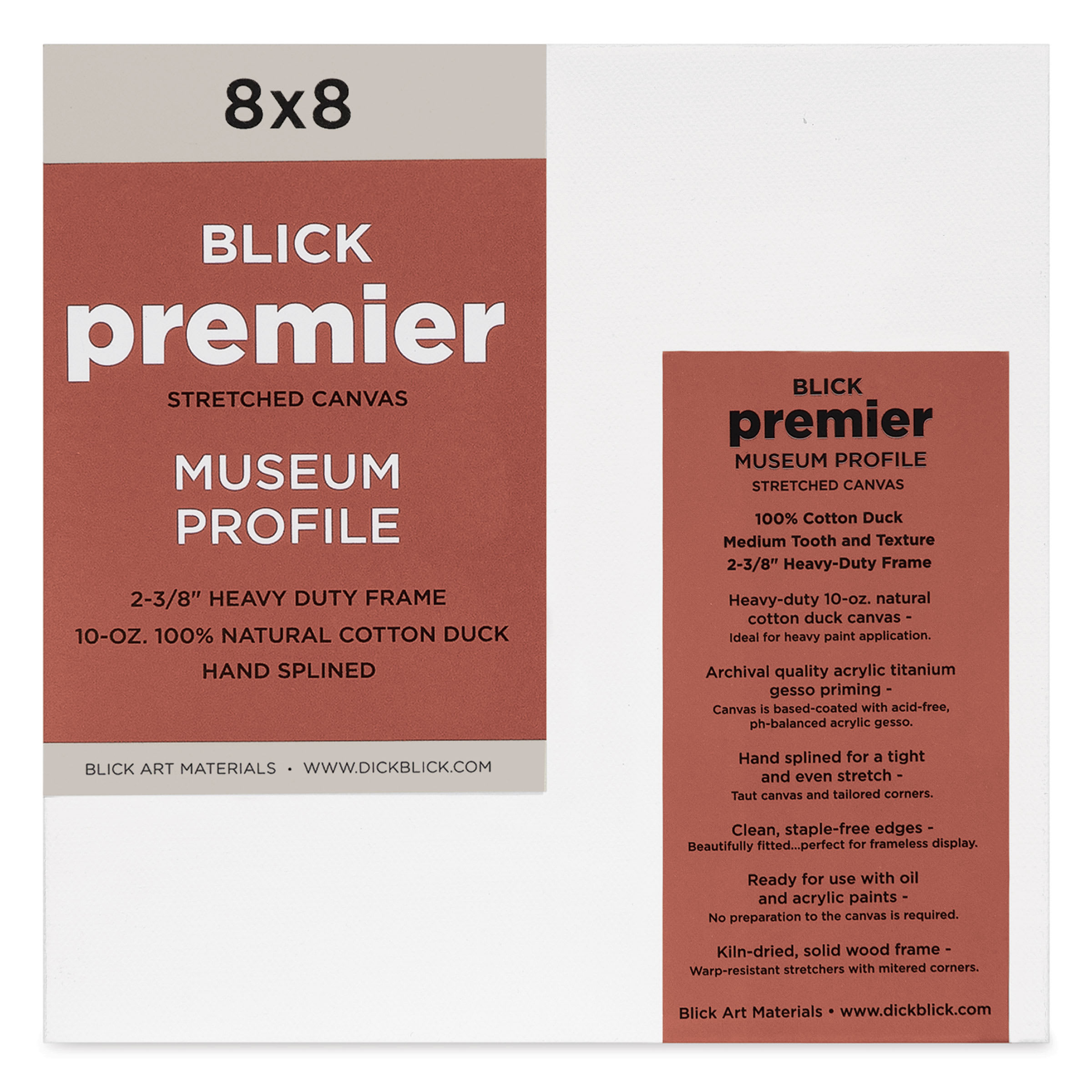 Blick Premier Stretched Cotton Canvas - Museum Profile, Splined, 8" x 8"