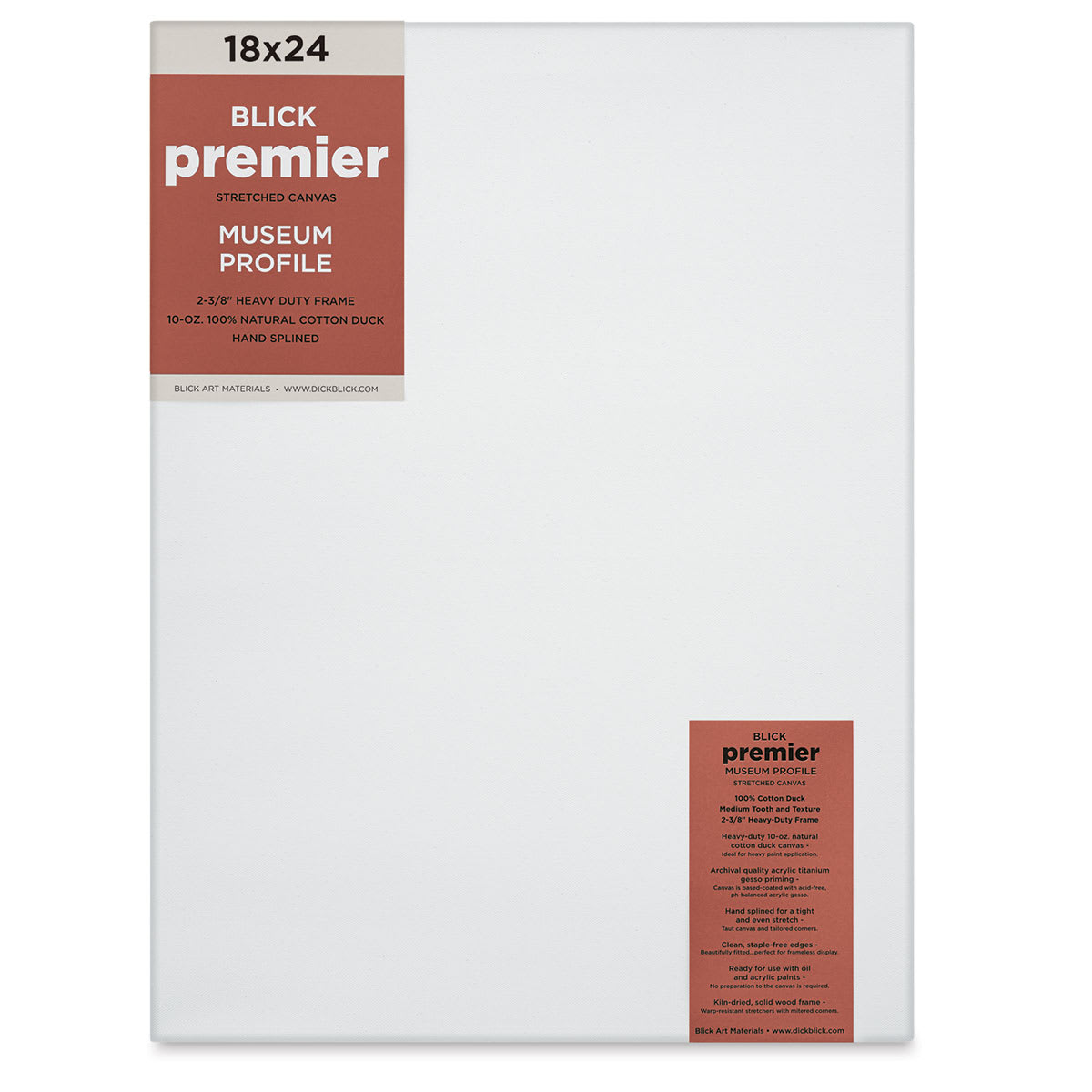 Blick Premier Stretched Cotton Canvas - Museum Profile, Splined, 18" x 24"