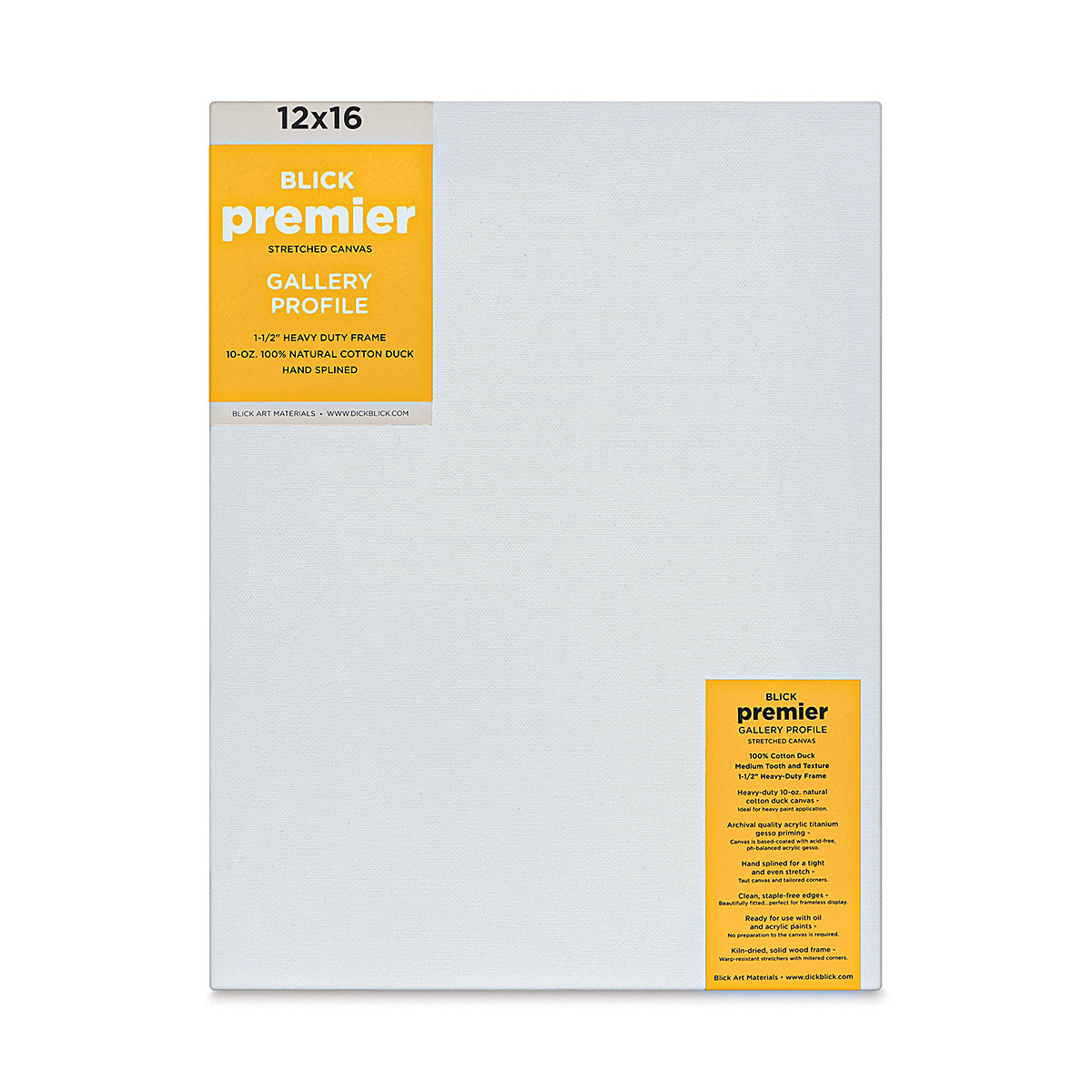 Blick Premier Stretched Cotton Canvas - Gallery Profile, Splined, 12" x 16"
