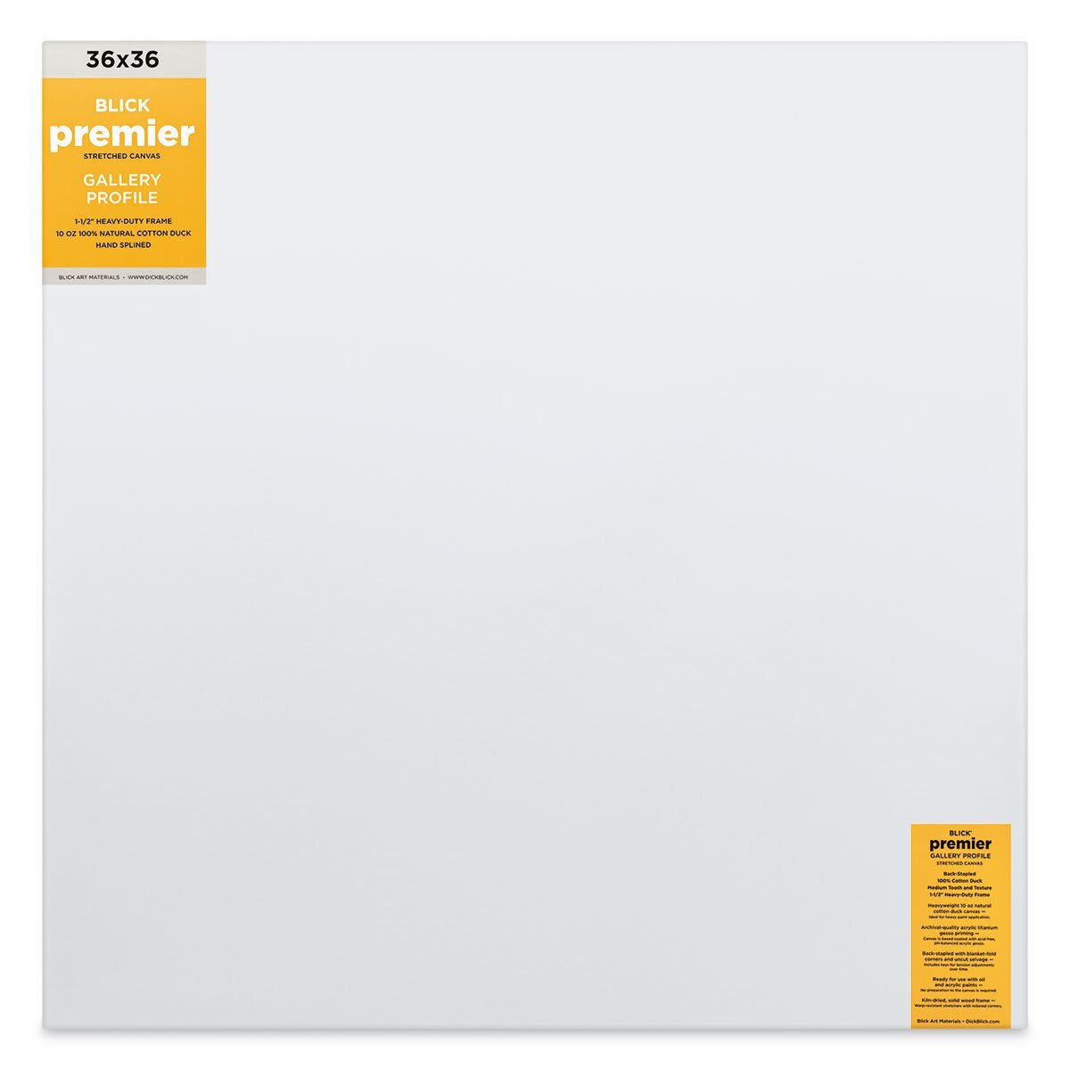 Blick Premier Stretched Cotton Canvas - Gallery Profile, Splined, 36" x 36"