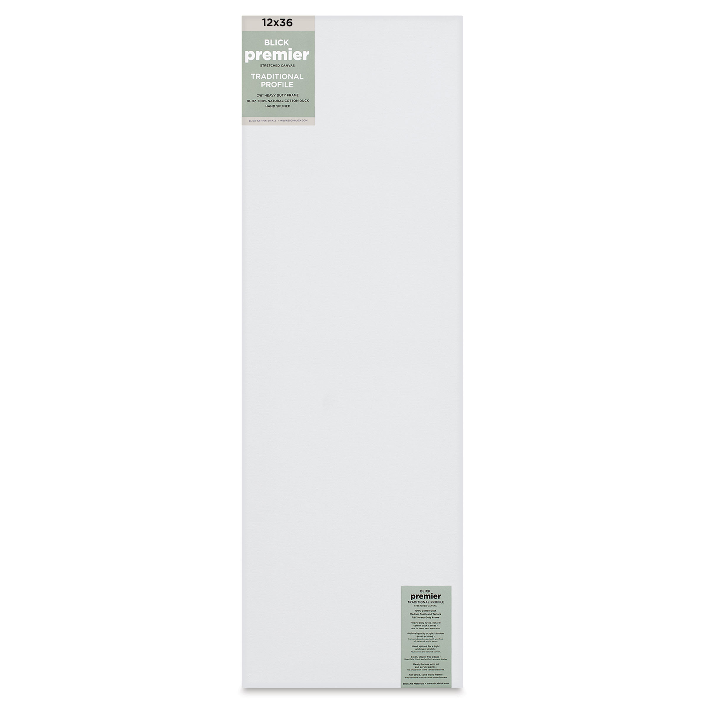 Blick Premier Stretched Cotton Canvas - Traditional Profile, Splined, 12" x 36"