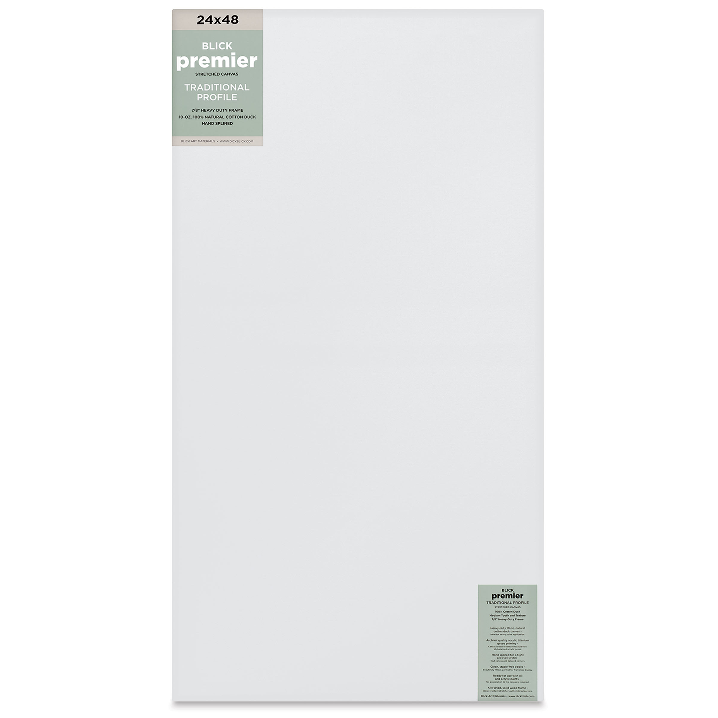 Blick Premier Stretched Cotton Canvas - Traditional Profile, Splined, 24" x 48"