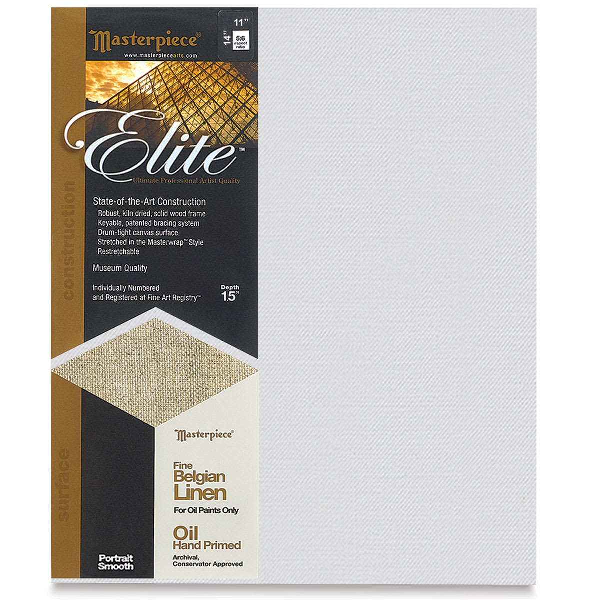 Masterpiece Elite Portrait Smooth Canvas - 11" x 14", Oil Primed