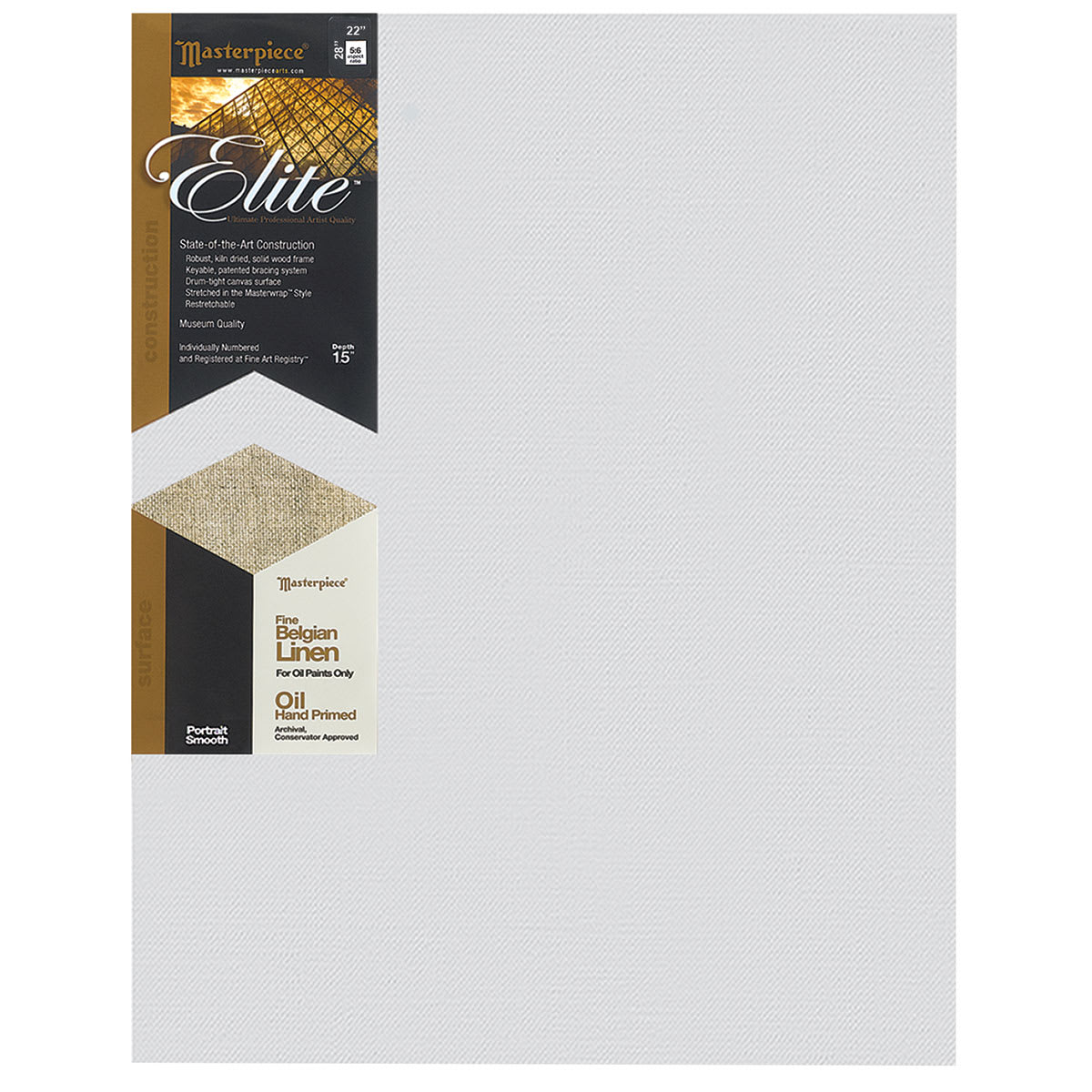 Masterpiece Elite Portrait Smooth Canvas - 22" x 28", Oil Primed