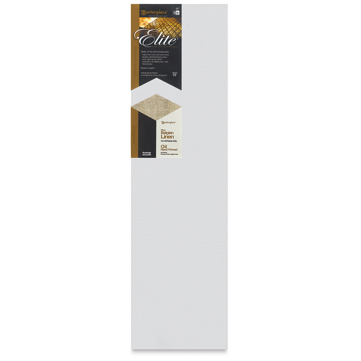 Masterpiece Elite Portrait Smooth Canvas - 12" x 60", Oil Primed