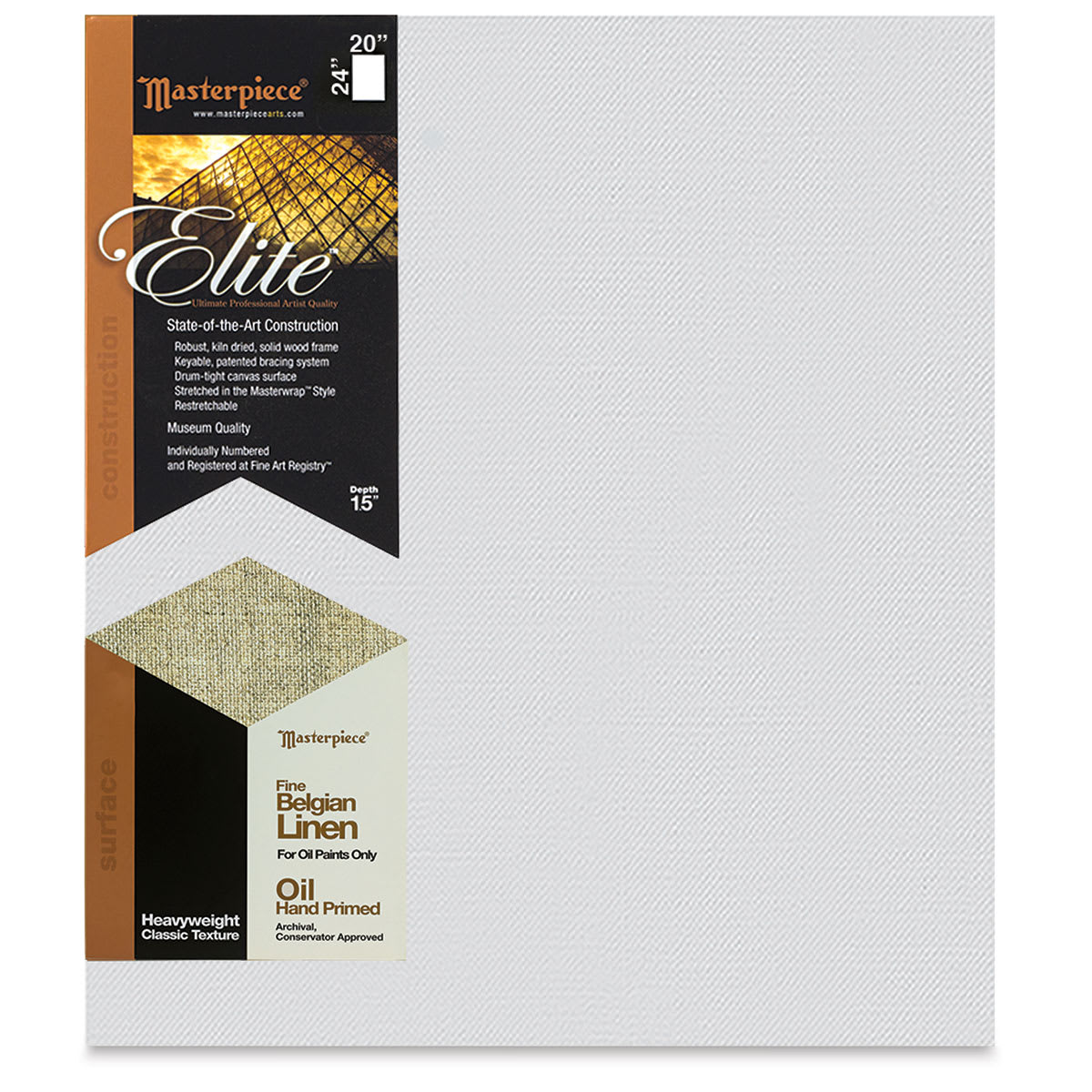 Masterpiece Elite Heavyweight Canvas - 20" x 24", Oil Primed