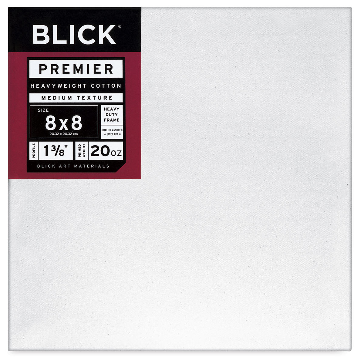 Blick Premier Heavyweight Stretched Cotton Canvas - 8" x 8", 1-3/8" Profile