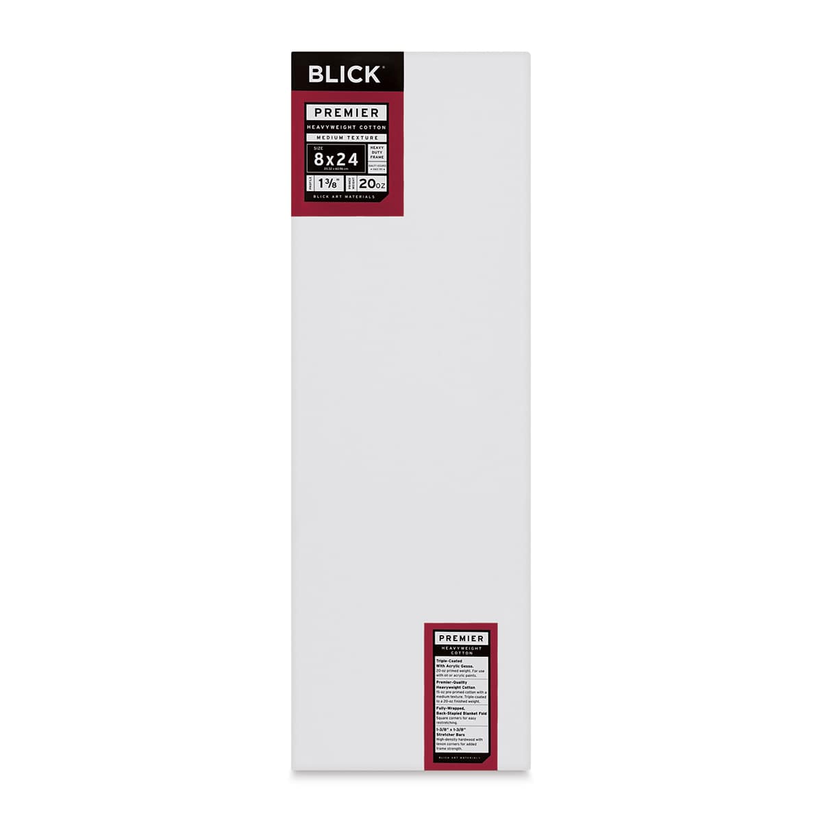 Blick Premier Heavyweight Stretched Cotton Canvas - 8" x 24", 1-3/8" Profile