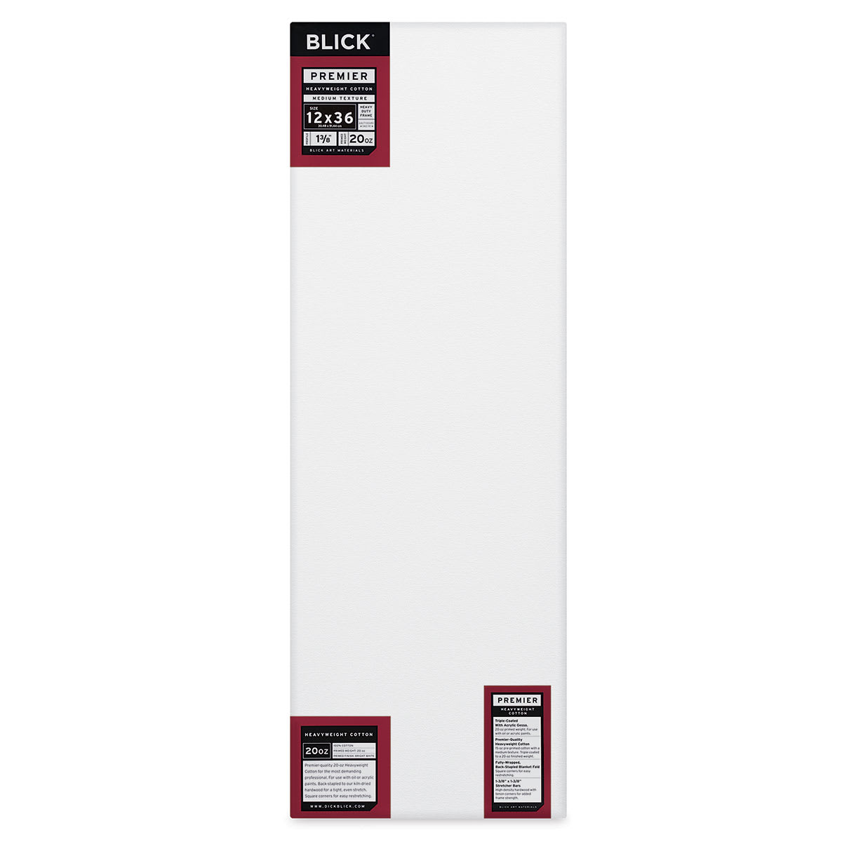 Blick Premier Heavyweight Stretched Cotton Canvas - 12" x 36", 1-3/8" Profile