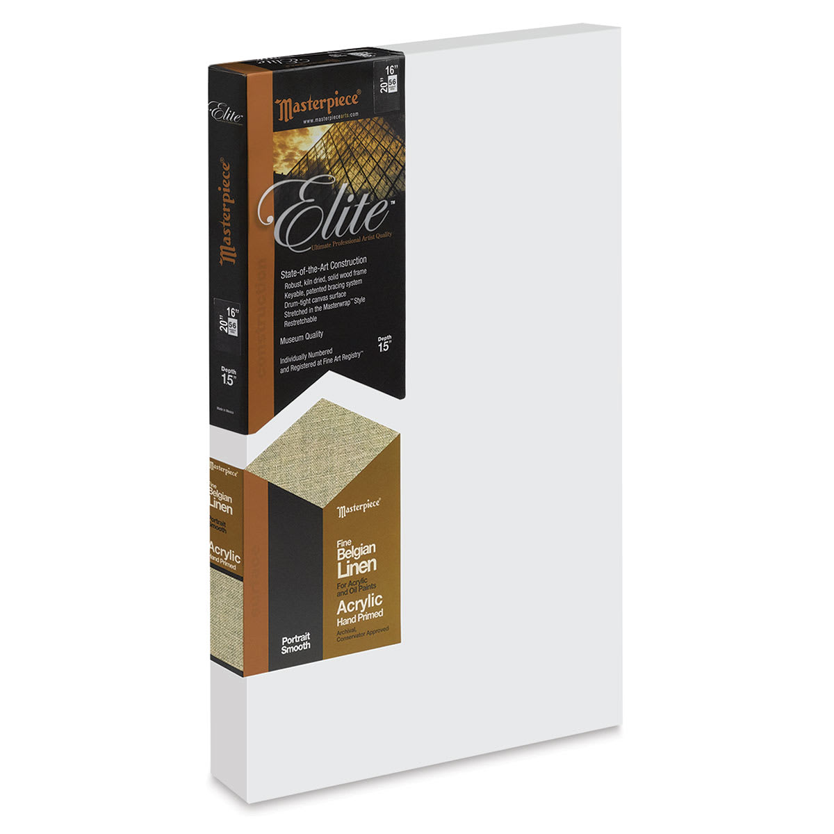 Masterpiece Elite Portrait Smooth Canvas - 16" x 20", Acrylic Primed