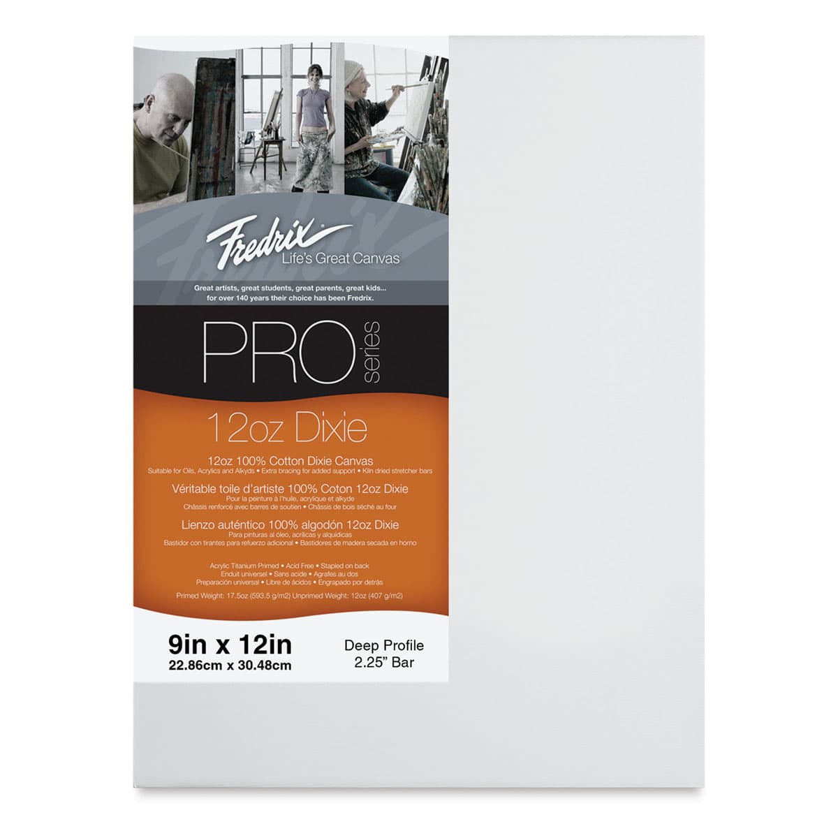 Fredrix Pro Series Dixie Museum Profile Canvas - 9" x 12", 2-1/4" Profile