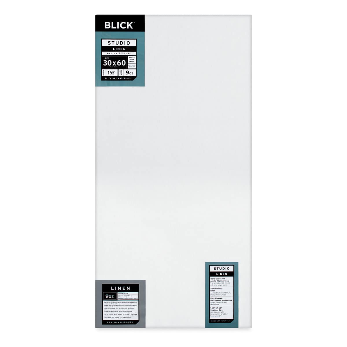 Blick Studio Linen Stretched Canvas - 30" x 60", Gallery 1-1/2" Profile
