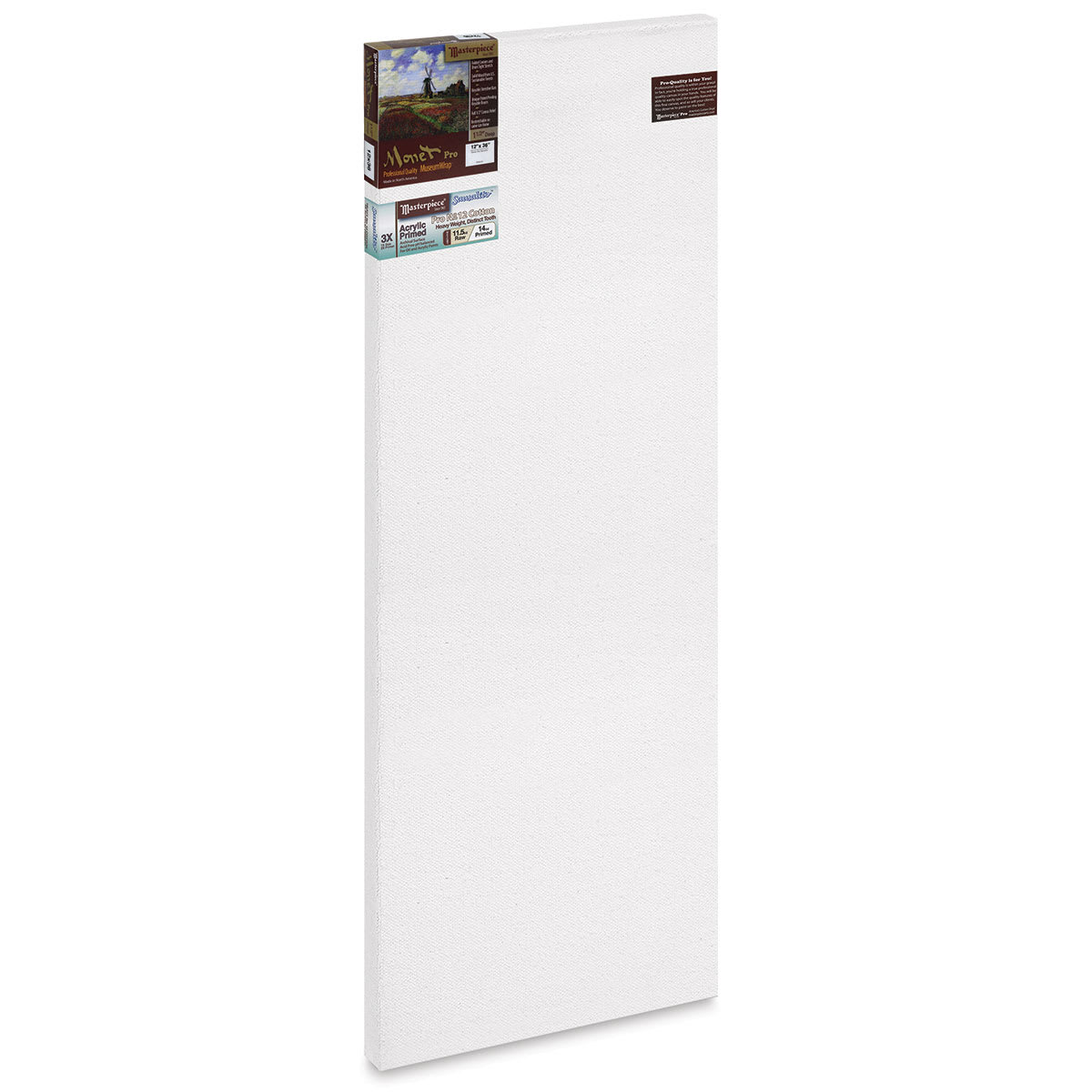 Masterpiece Monet Pro Sausalito Cotton Canvas - 12" x 36", Acrylic-Primed