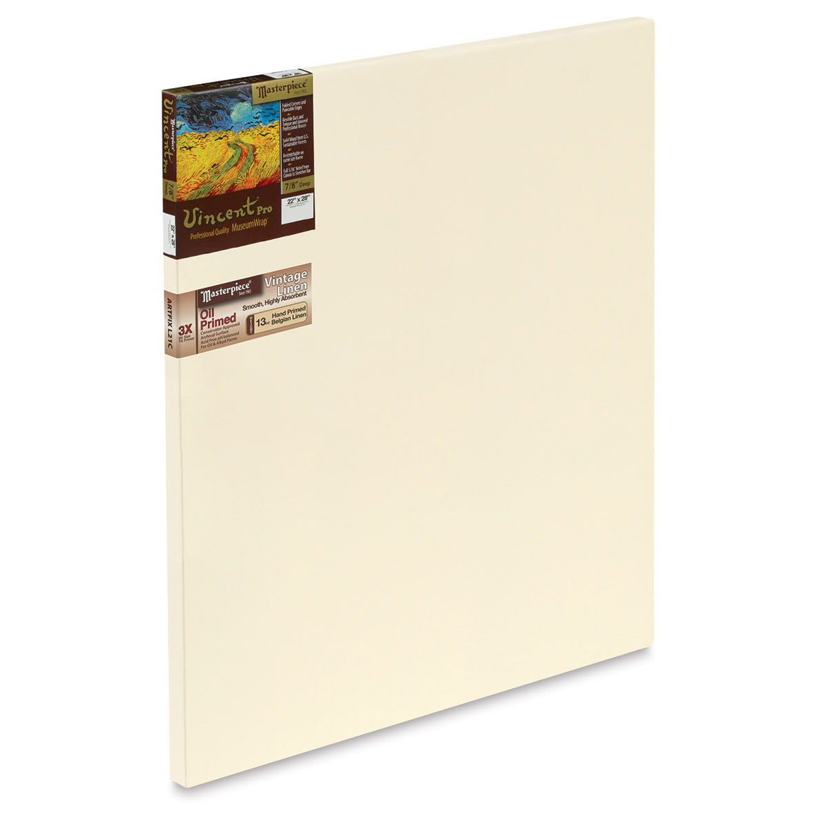 Masterpiece Vincent Pro Artfix Linen Canvas - 22" x 28", Oil Primed