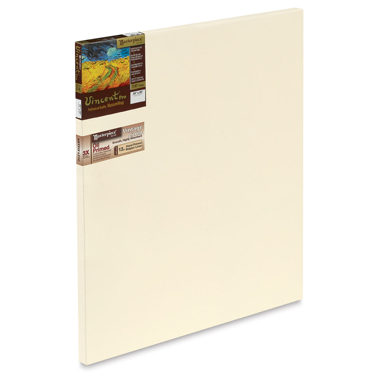 Masterpiece Vincent Pro Artfix Linen Canvas - 24" x 30", Oil Primed