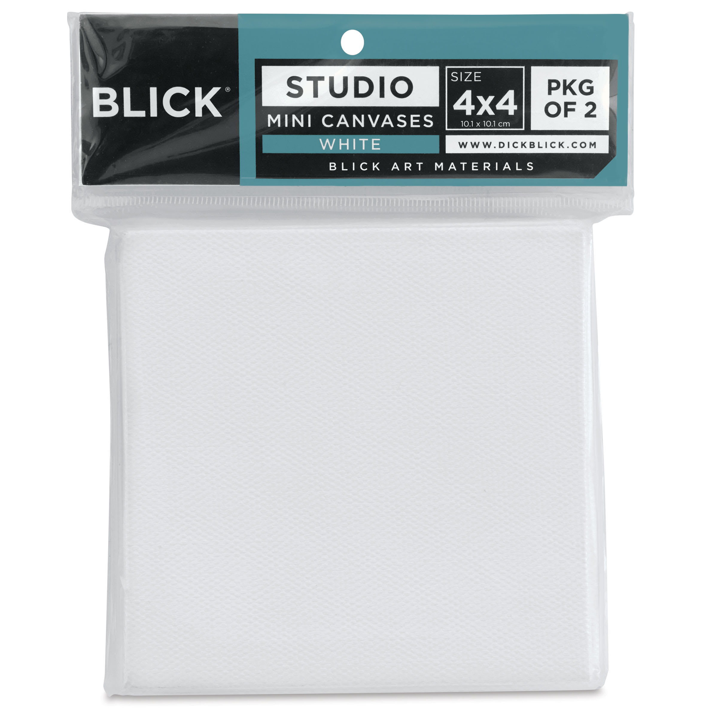Blick Studio Mini Cotton Canvas - 4" x 4", White, Pkg of 2