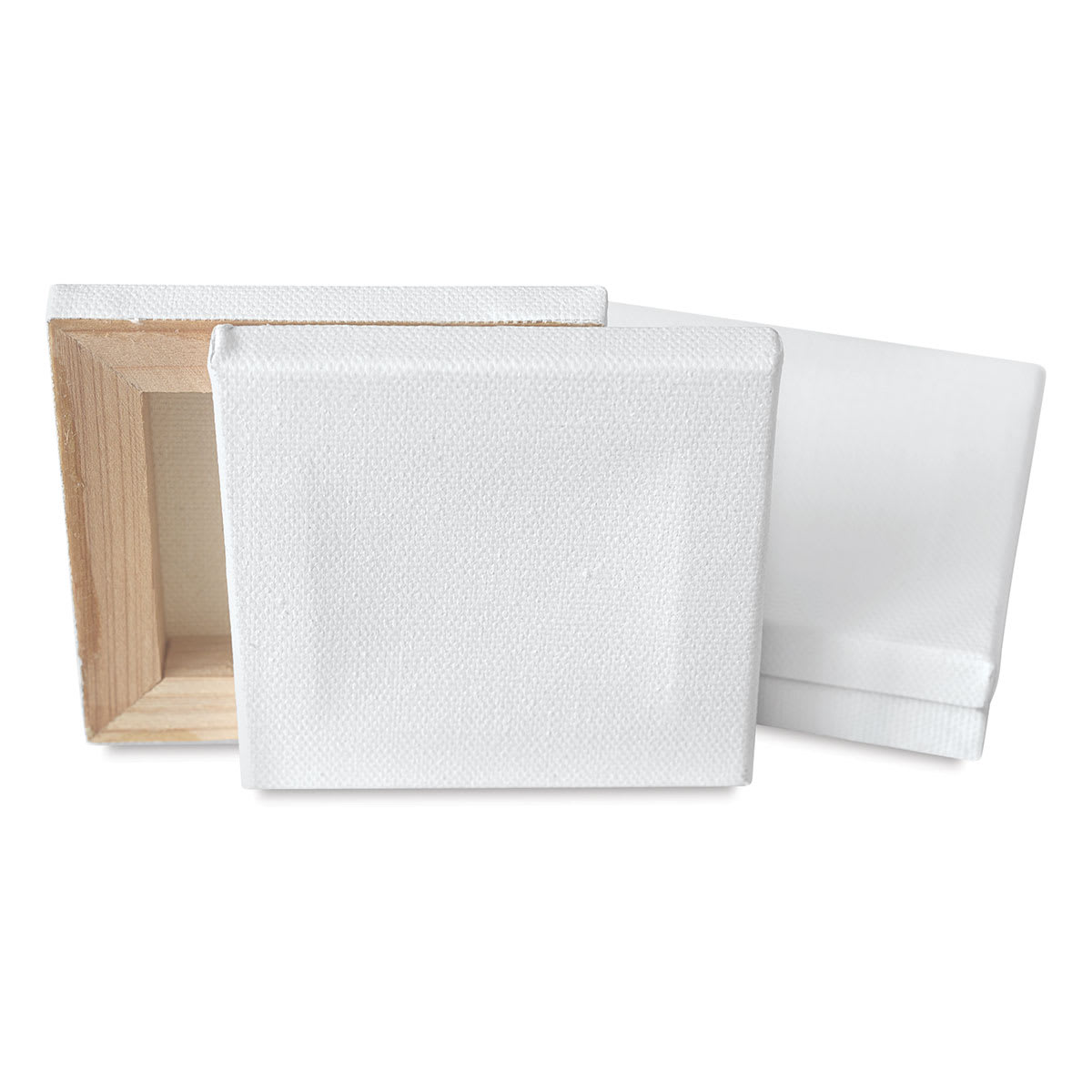 Blick Studio Mini Cotton Canvas - 3" x 3", White, Pkg of 4