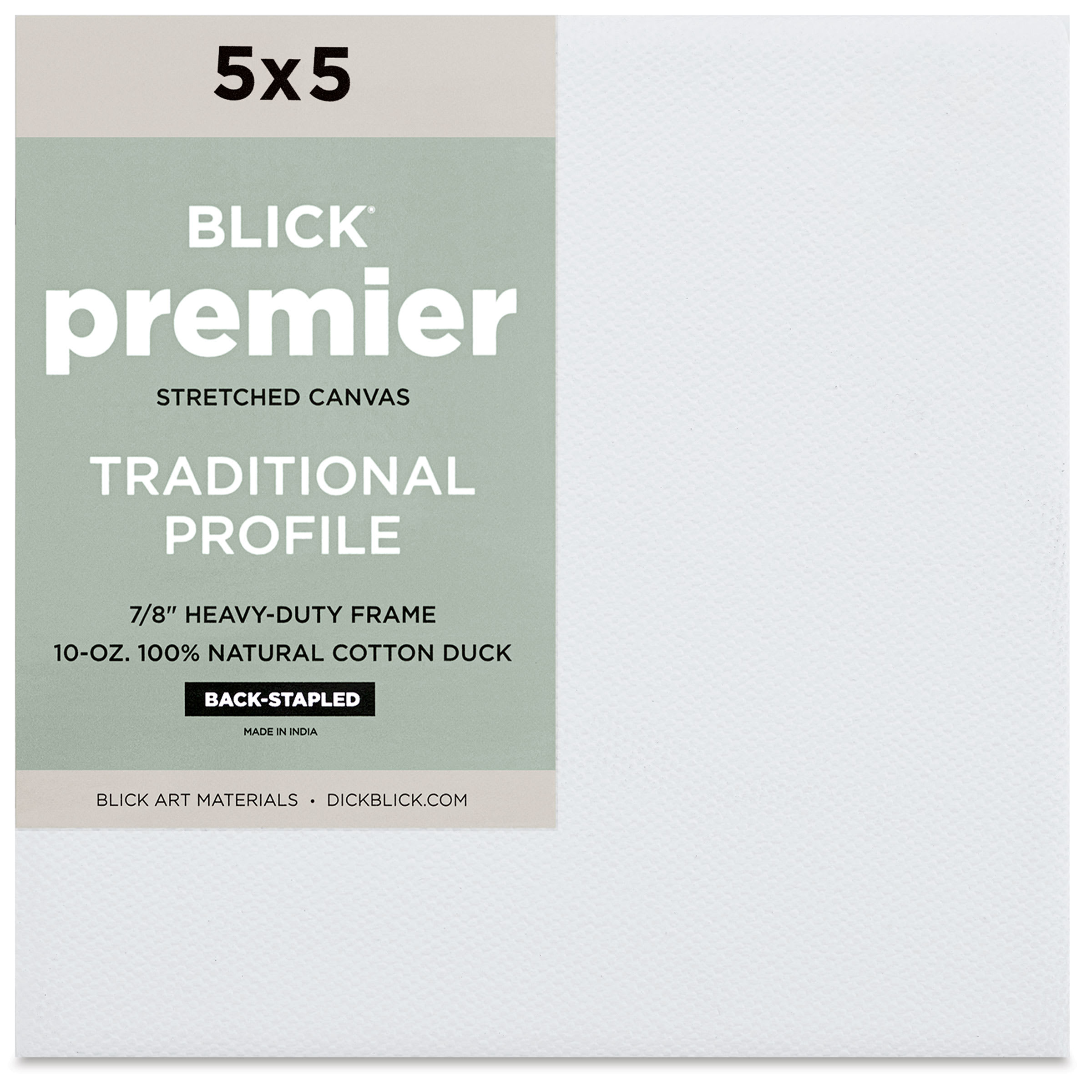 Blick Premier Stretched Cotton Canvas - Traditional Profile, Back-Stapled, 5" x 5"