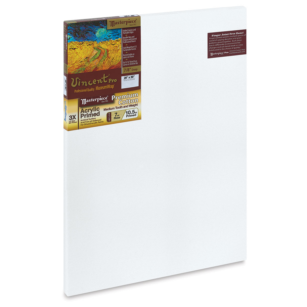 Masterpiece Vincent Pro Monterey 7/8" Profile Cotton Canvas - 20" x 30"