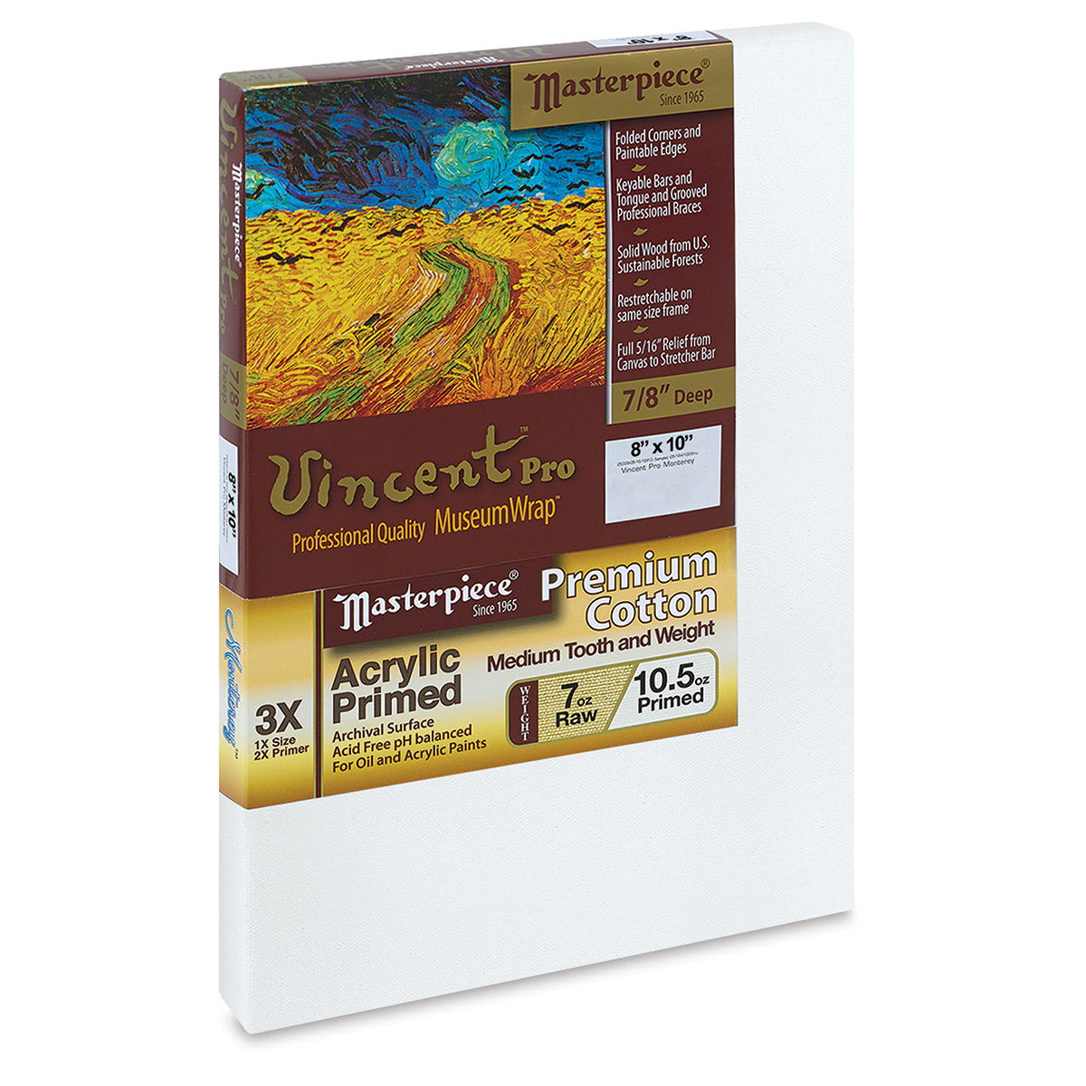 Masterpiece Vincent Pro Monterey 7/8" Profile Cotton Canvas - 8" x 10"