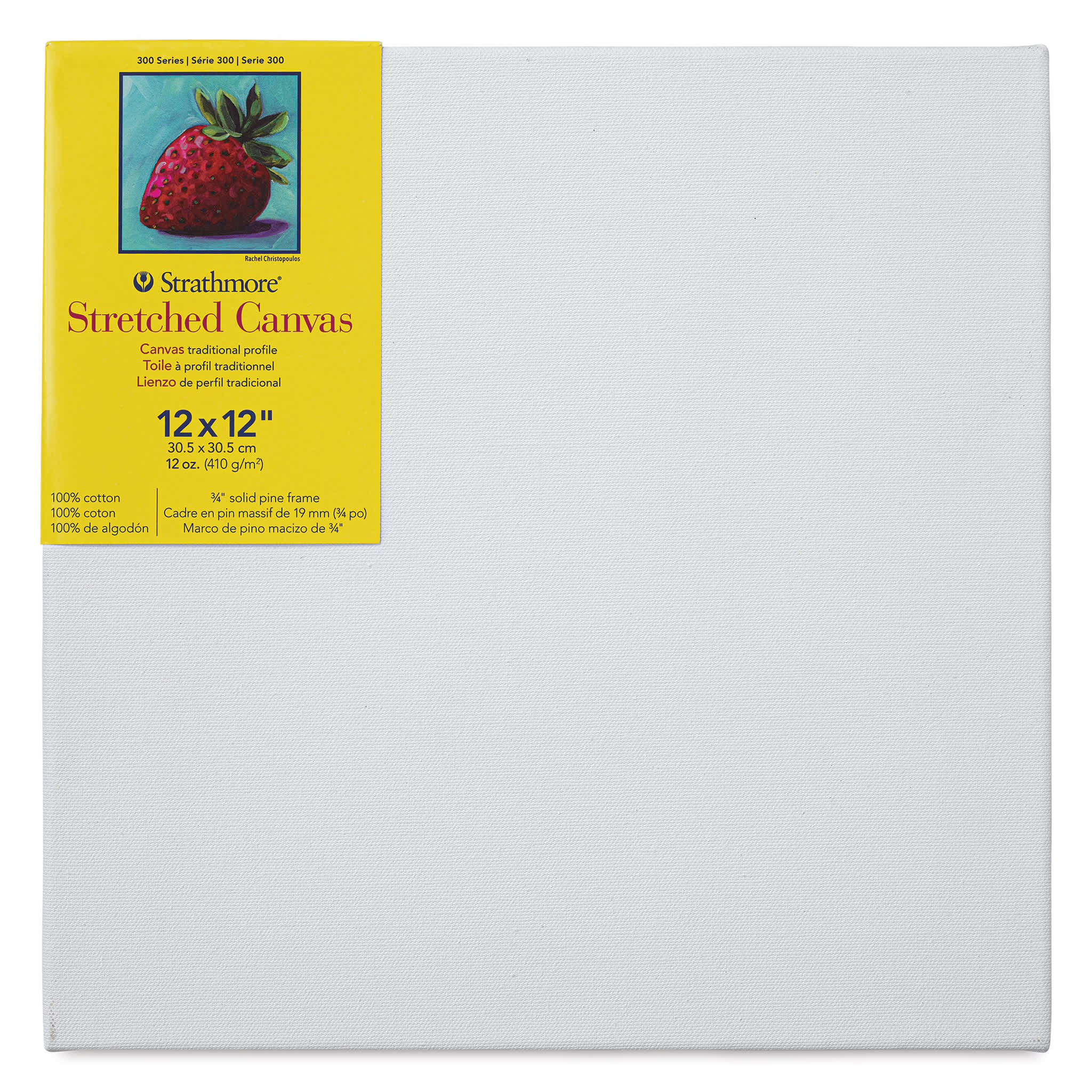 Strathmore® 300 Series Traditional Stretched Canvas in White | 12" x 12"