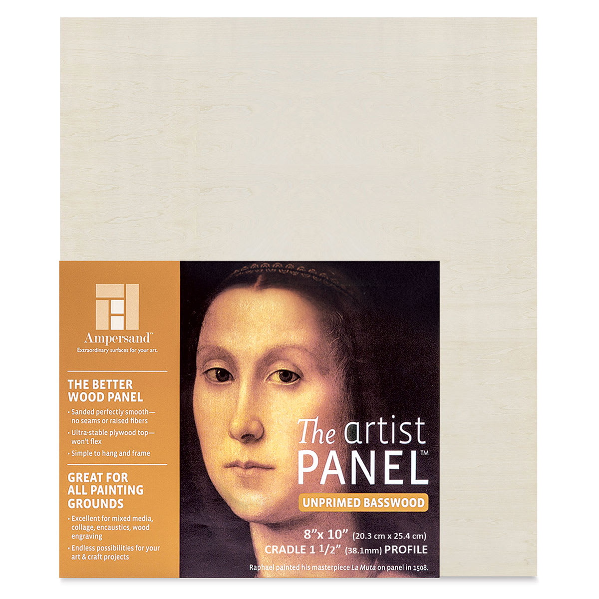 Ampersand Value Series Artist Wood Panel - 8" x 10", 1-1/2" Cradle