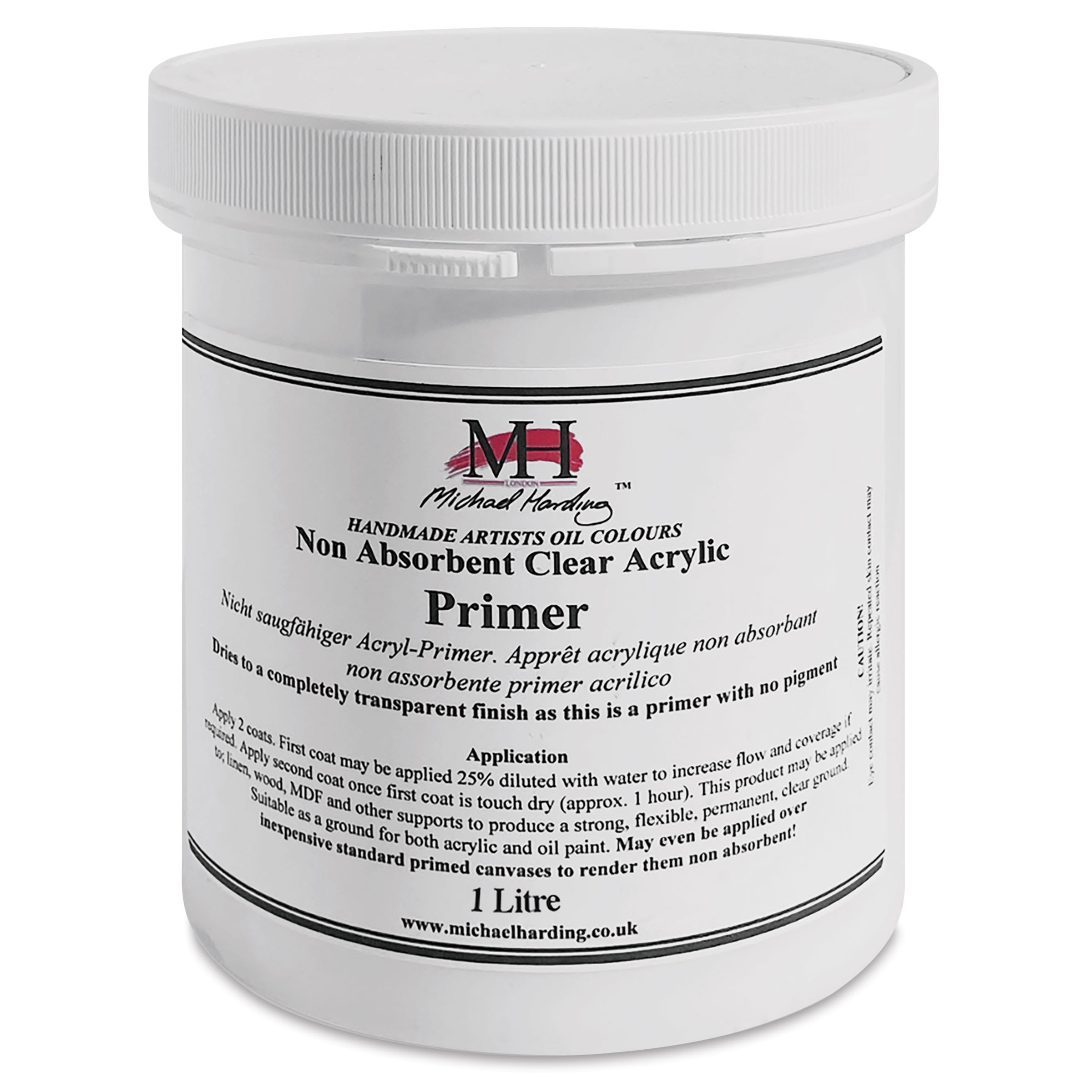 Michael Harding Non-Absorbent Acrylic Primer - Clear, 1 Liter, Jar