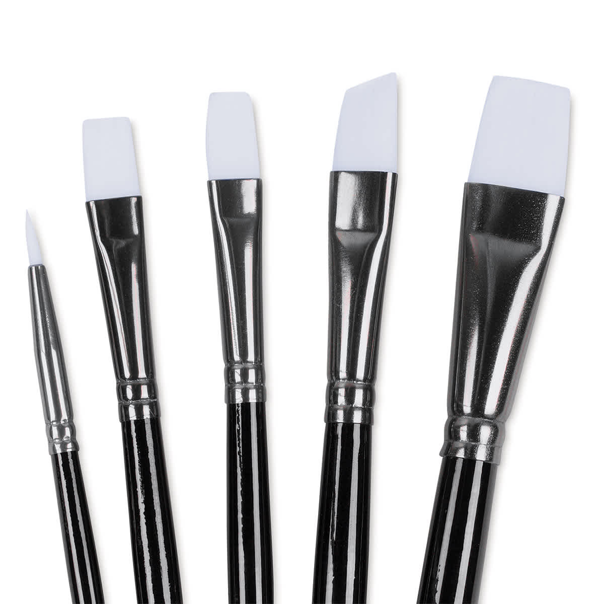 Angelus Synthetic Paint Brush Set - Assorted, Set of 5, Short Handle