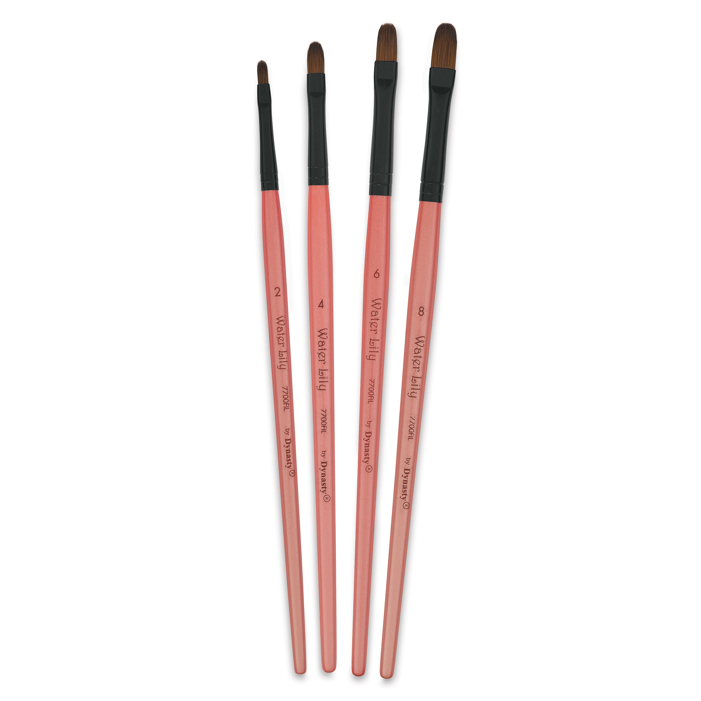 Dynasty Water Lily Watercolor Brushes - Set 8, Short Handle, Set of 4