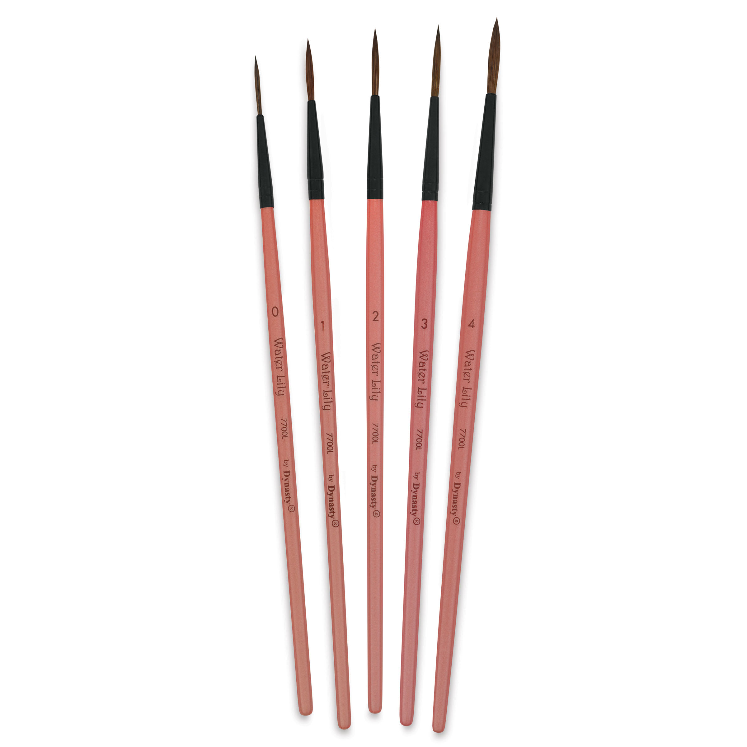 Dynasty Water Lily Watercolor Brushes - Set 9, Short Handle, Set of 4