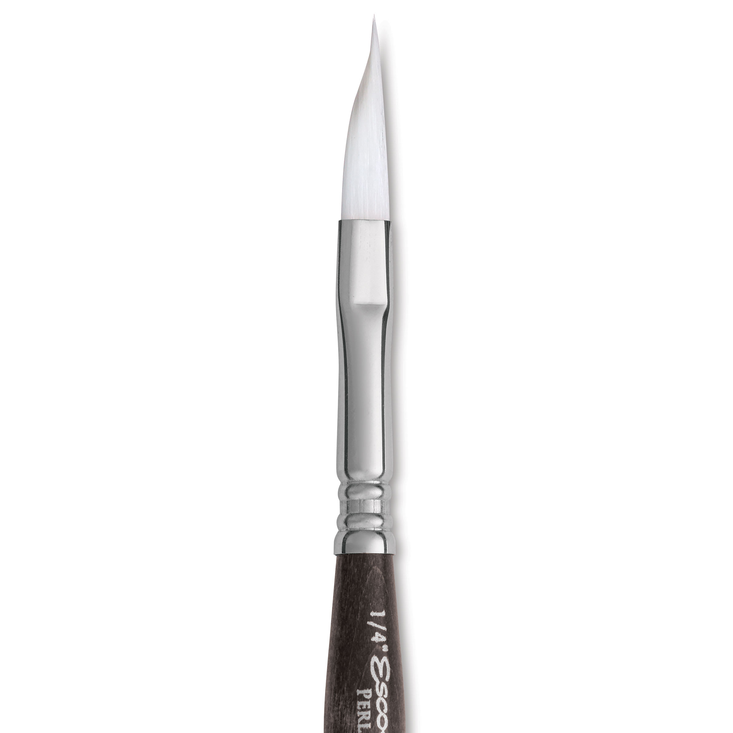 Escoda Perla Toray White Synthetic Travel Brush - Dagger, Short Handle, Size 1/4"