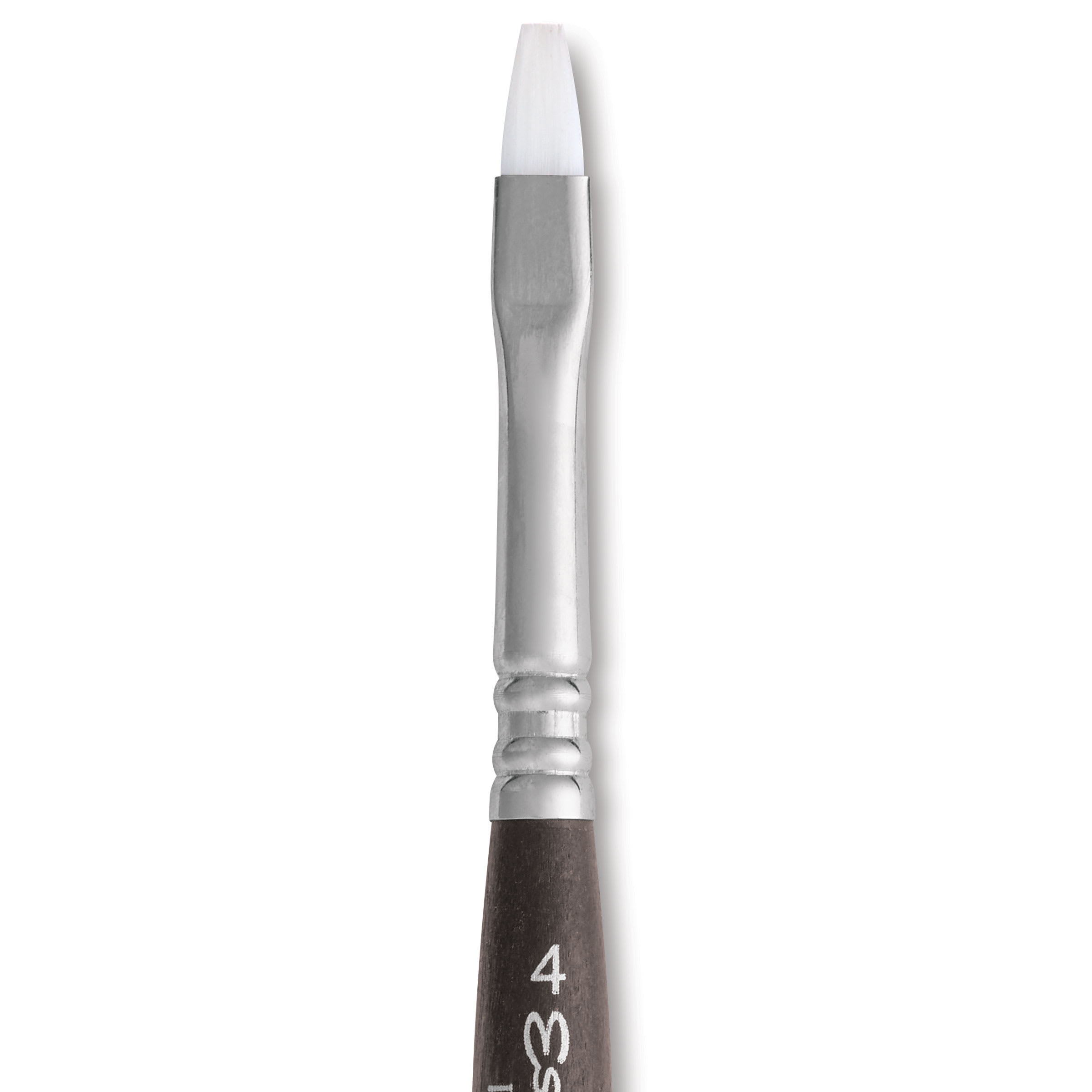 Escoda Perla Toray White Synthetic Travel Brush - Bright, Short Handle, Size 4