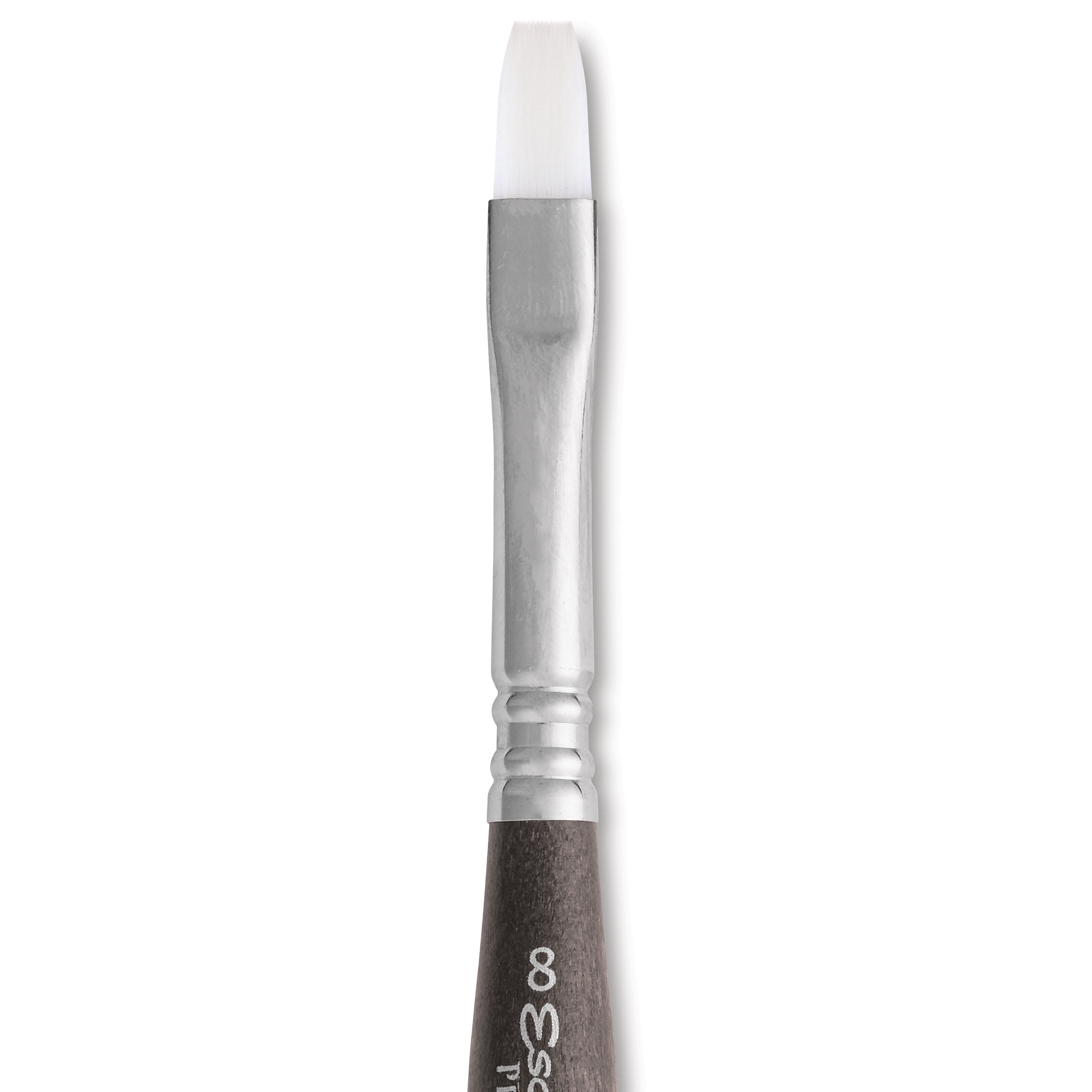 Escoda Perla Toray White Synthetic Travel Brush - Bright, Short Handle, Size 8