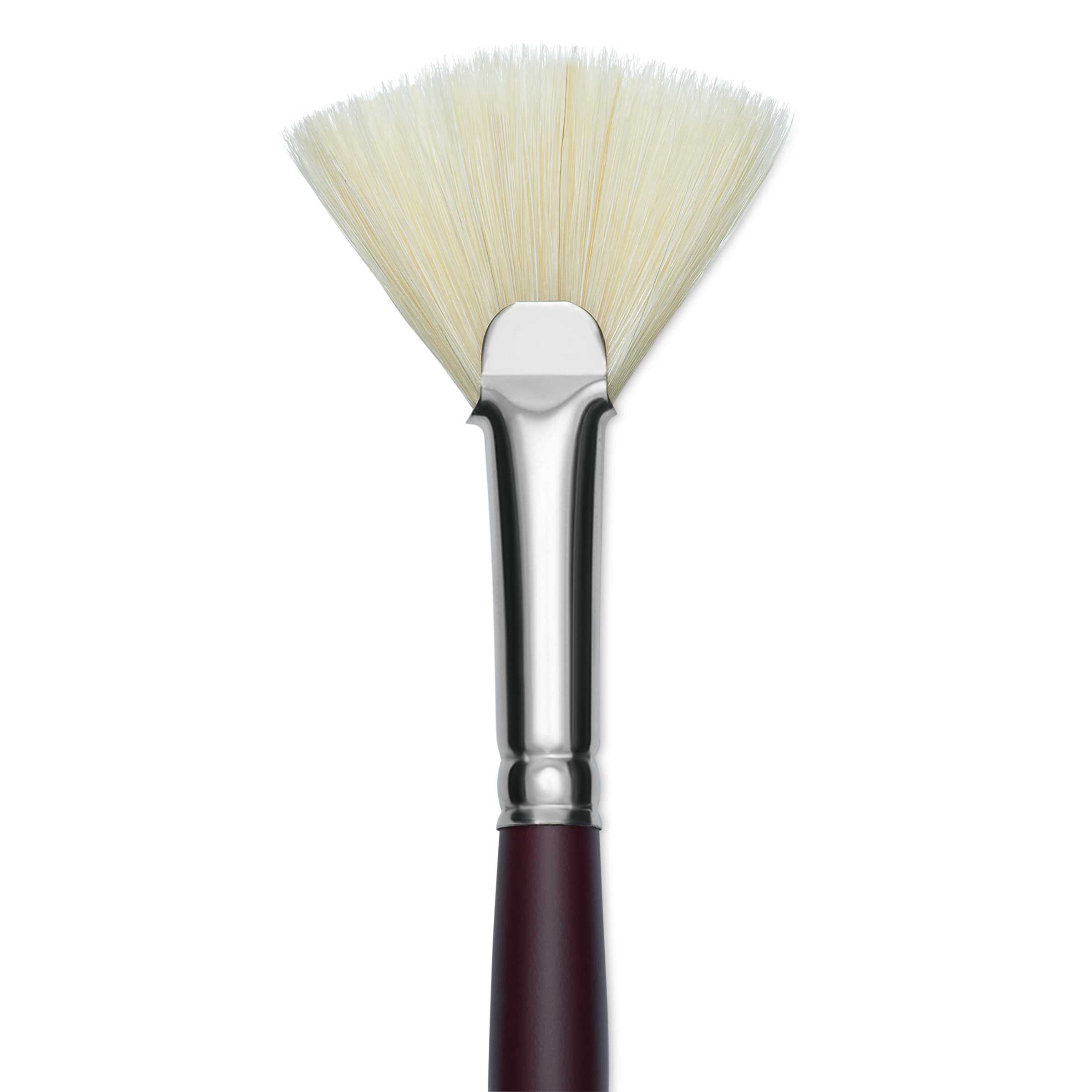 Silver Brush Silverstone Premium White Hog Bristle Brush - Fan, Long Handle, Size 6