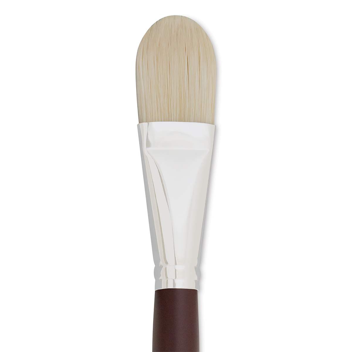 Silver Brush Silverstone Premium White Hog Bristle Brush - Filbert, Long Handle, Size 14