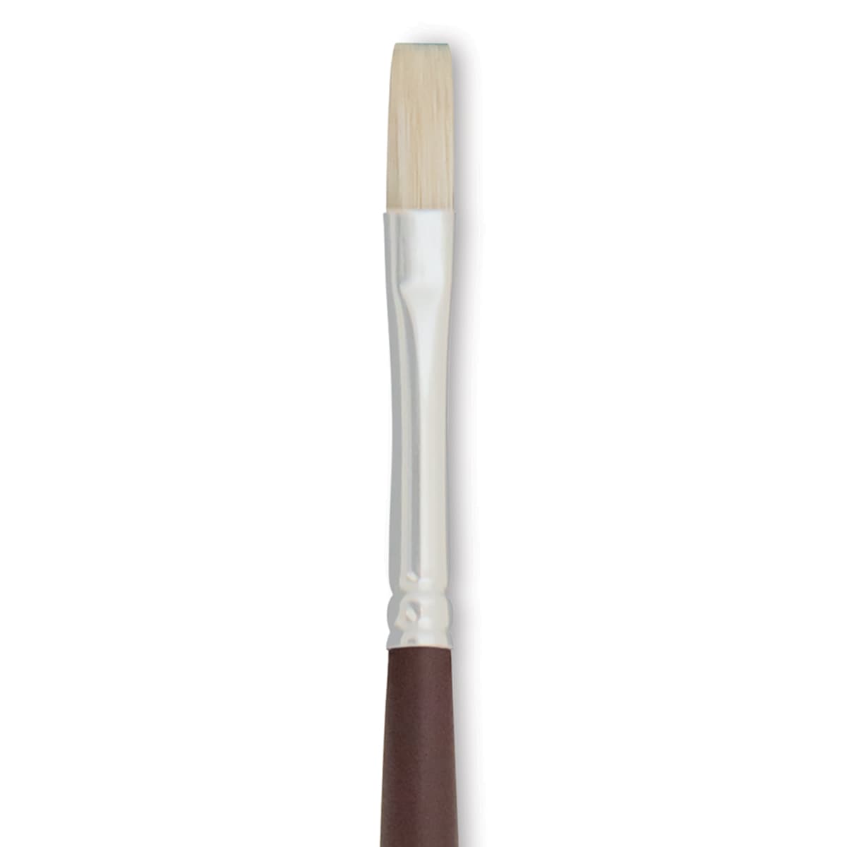 Silver Brush Silverstone Premium White Hog Bristle Brush - Flat, Long Handle, Size 1