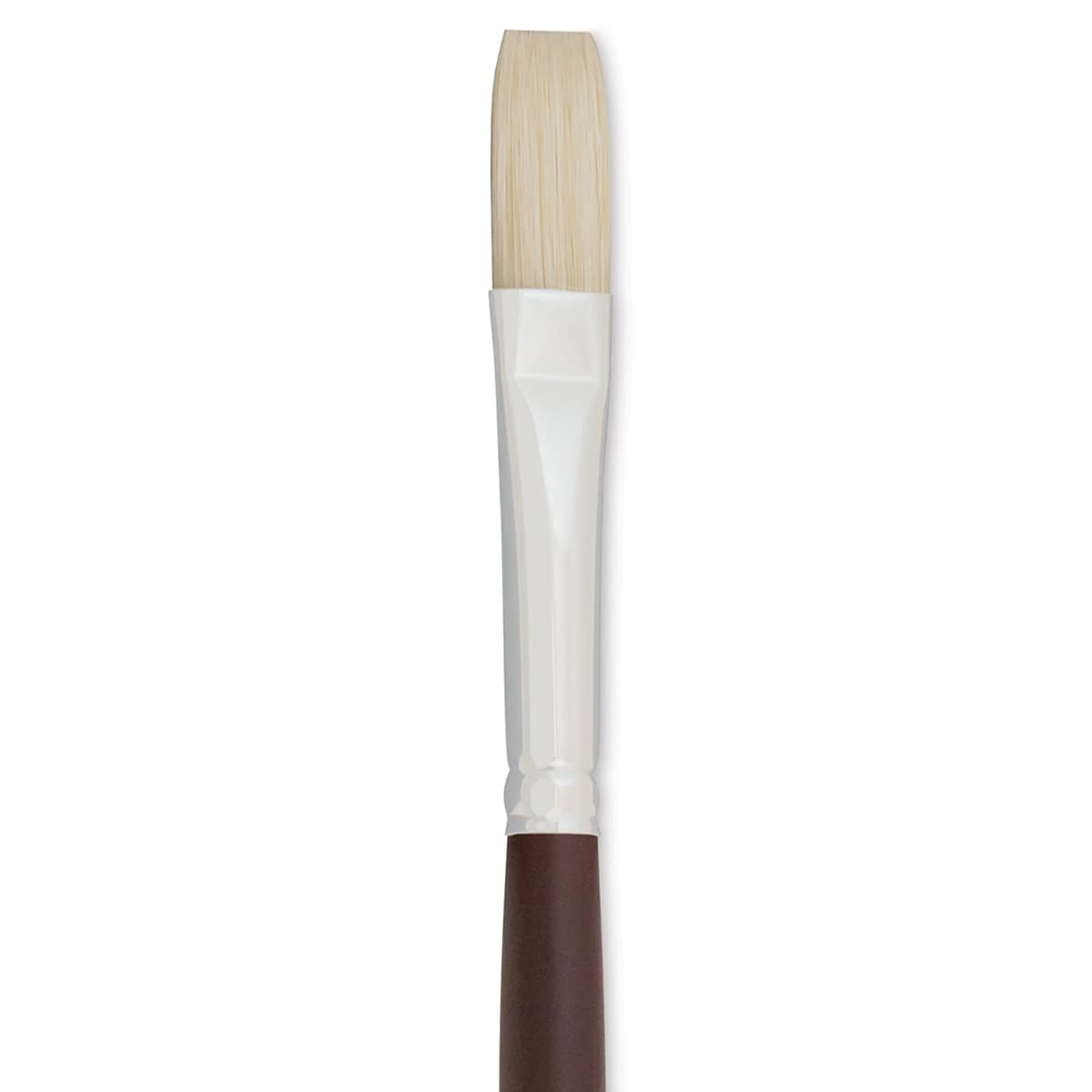 Silver Brush Silverstone Premium White Hog Bristle Brush - Flat, Long Handle, Size 6