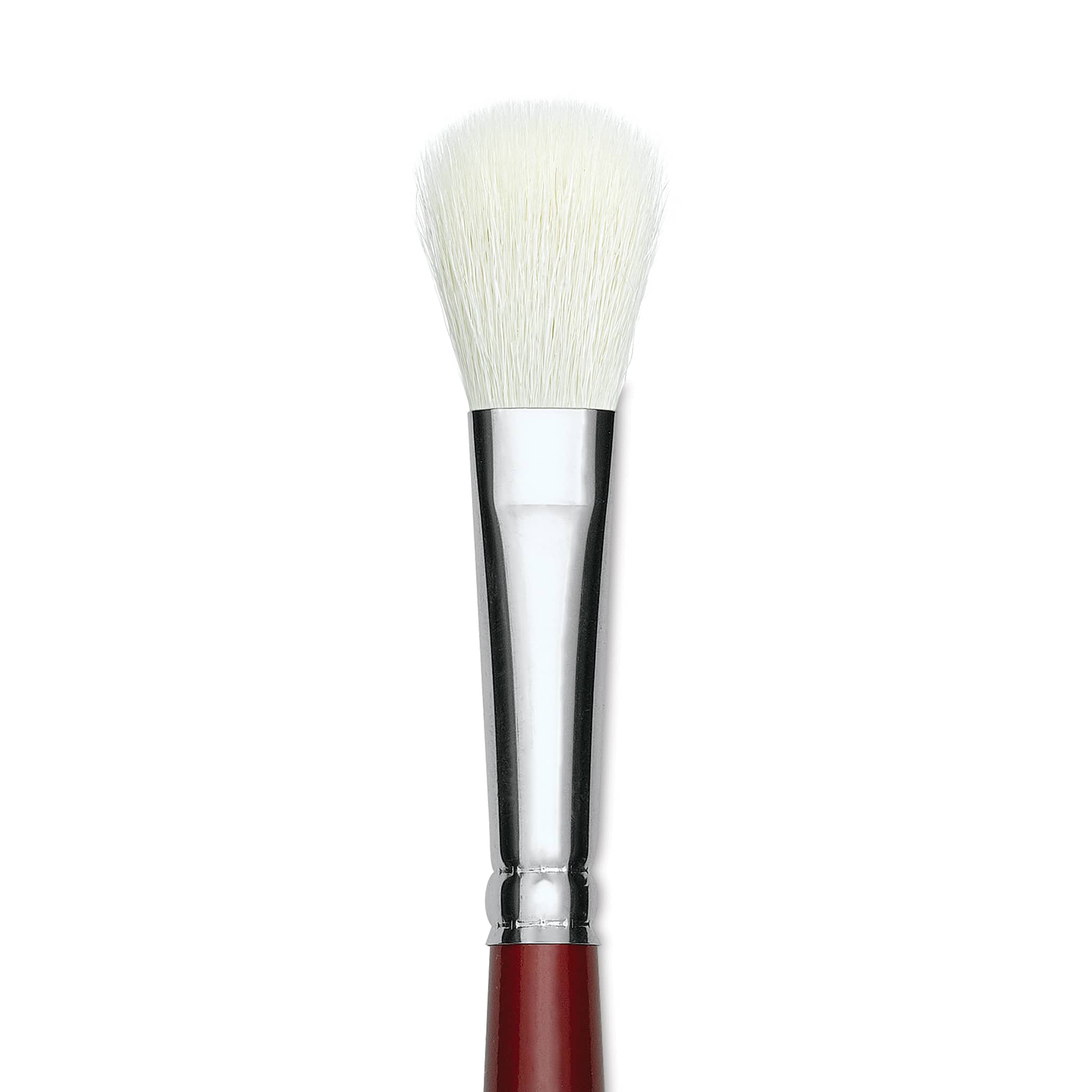 Silver Brush White Synthetic Goat Silver Mop Brush - Oval, Size 1/2", Short Handle