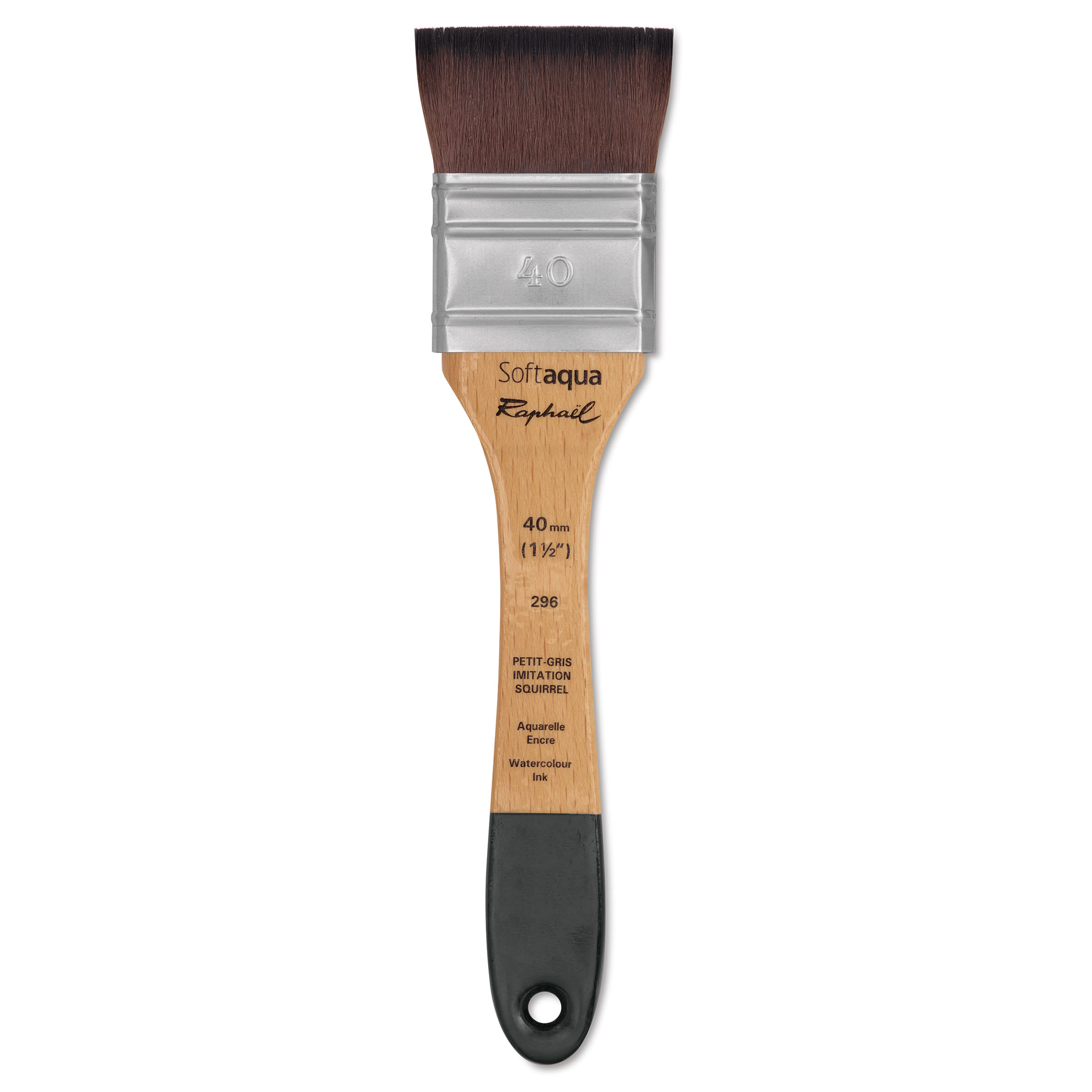 Raphaël Soft Aqua Brush - Short Handle, Large Flat, Size 40