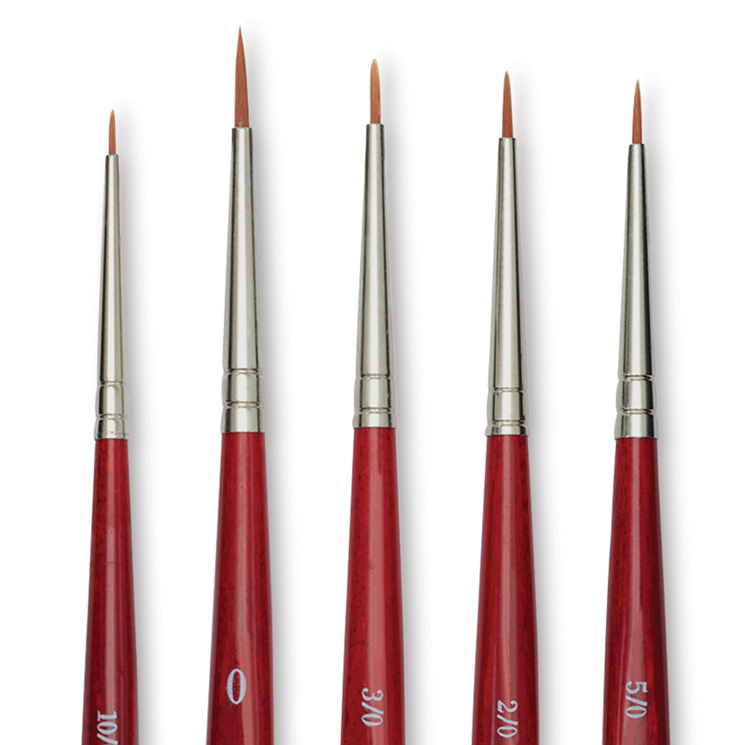 Da Vinci Cosmotop Spin Brushes - Round, Short Handle, Mini Detail Set of 5
