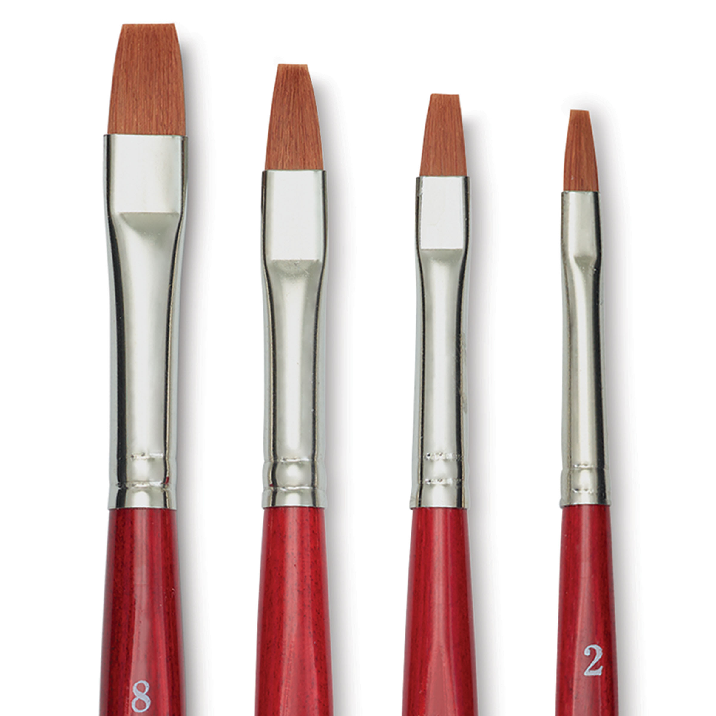 Da Vinci Brushes Da Vinci Cosmotop Spin Brushes - Flat, Short Handle, Set of 4