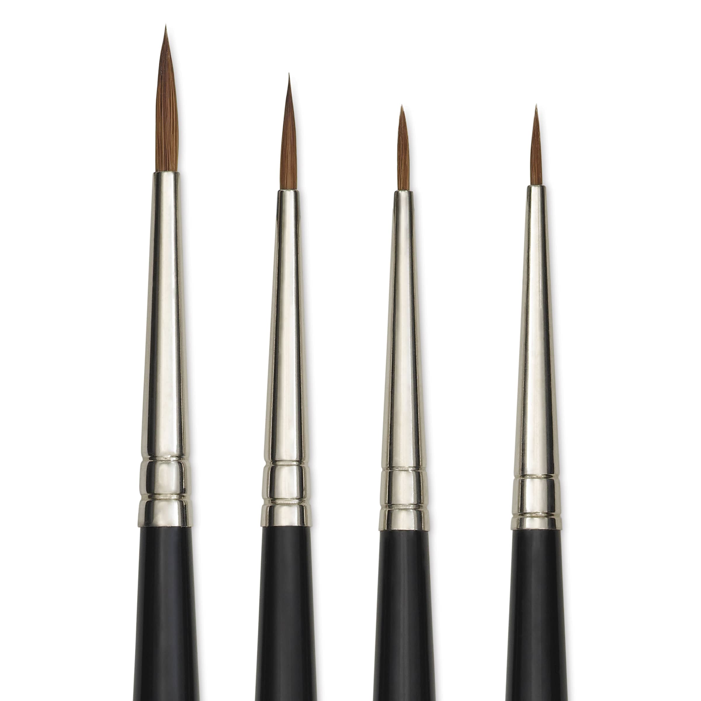 Da Vinci Maestro Kolinsky Brushes - Set of 4, Series 10 Round, Short Handle