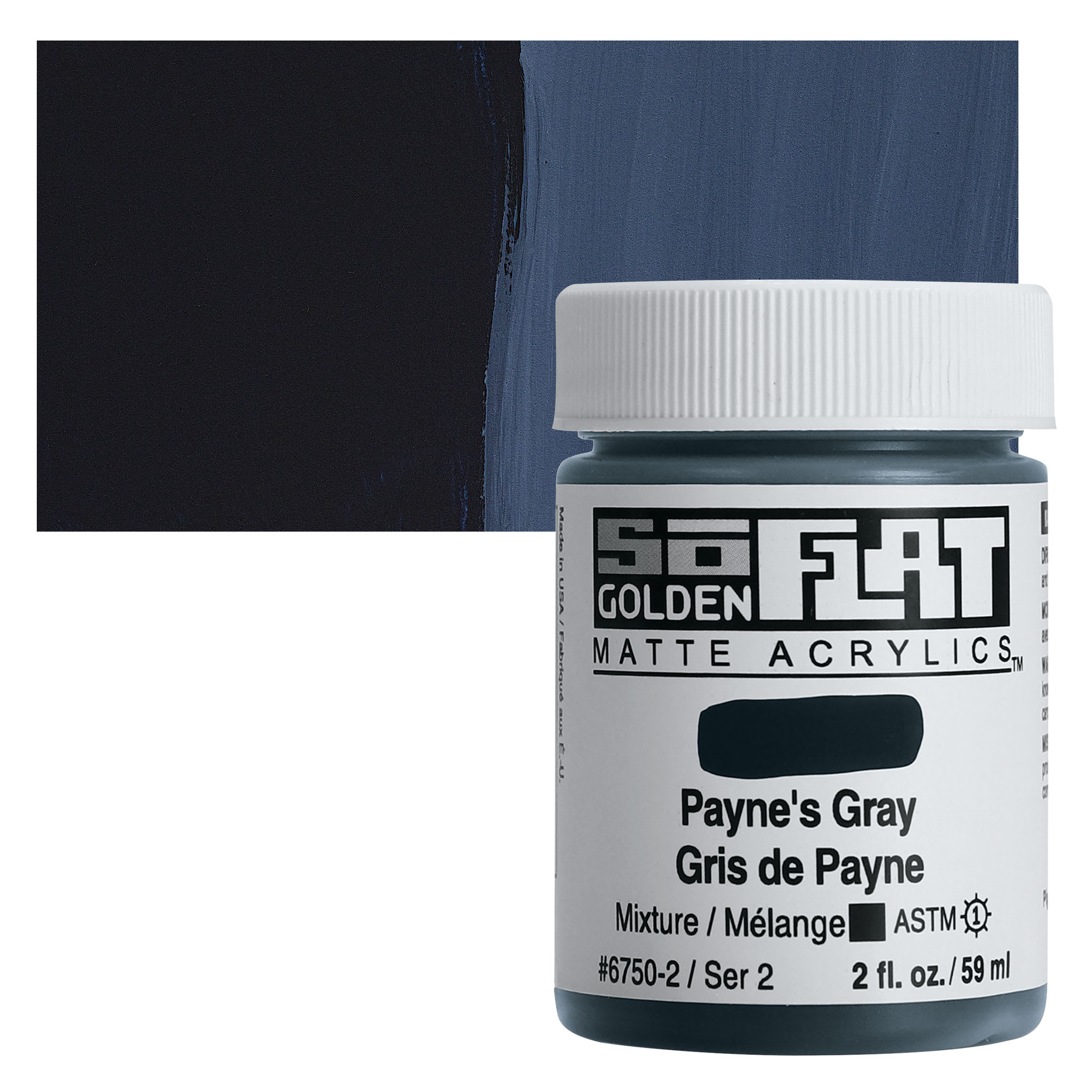 Golden SoFlat Matte Acrylic Paint - Payne's Gray, 59 ml, Jar