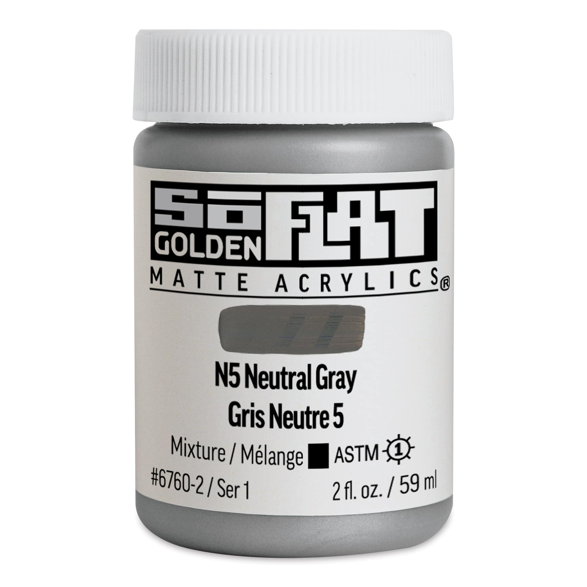 Golden® 2 oz SoFlat Matte Acrylic Paint in N5 Neutral Gray | 2 fl oz