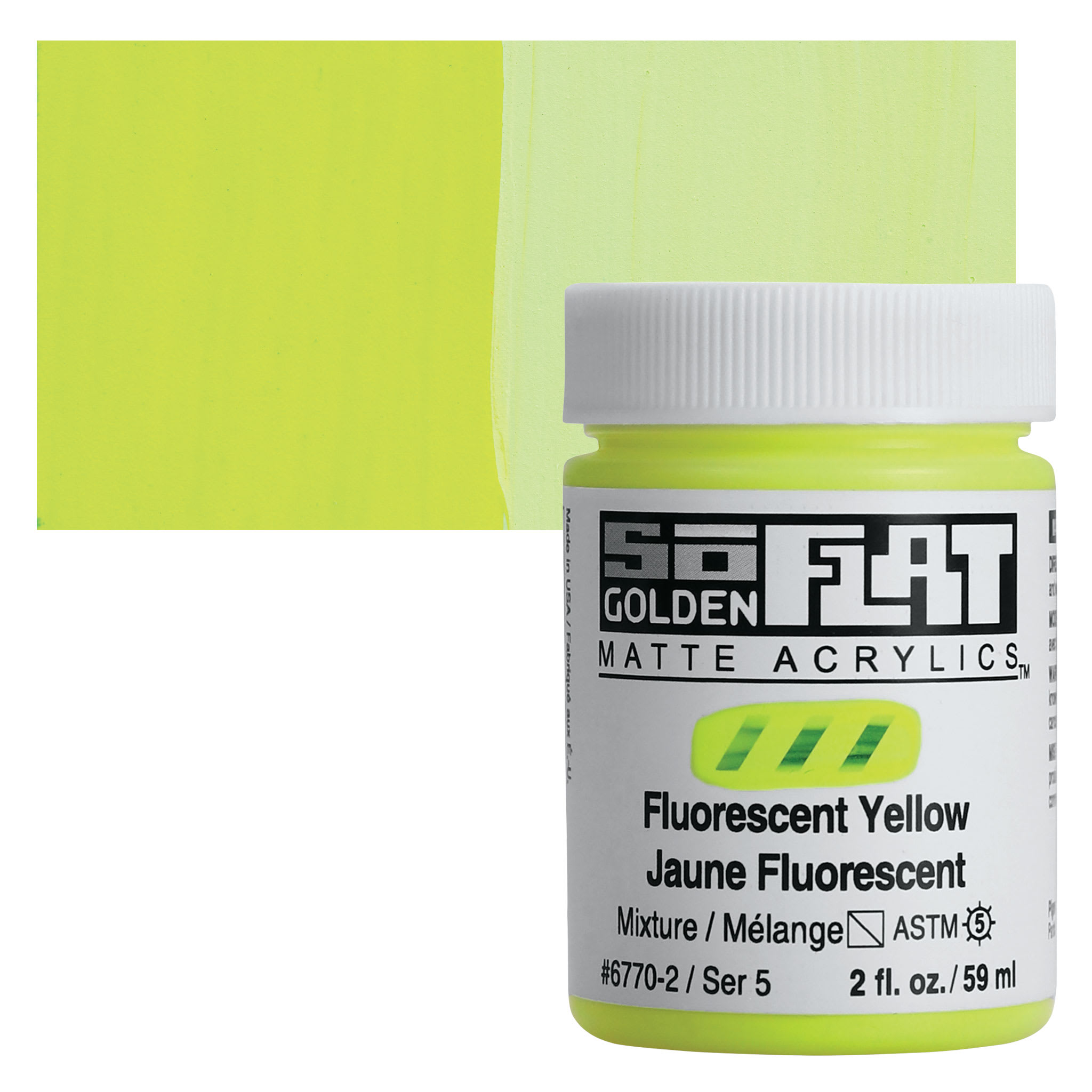 Golden® 2 oz SoFlat Matte Acrylic Paint in Fluorescent Yellow | 2 fl oz