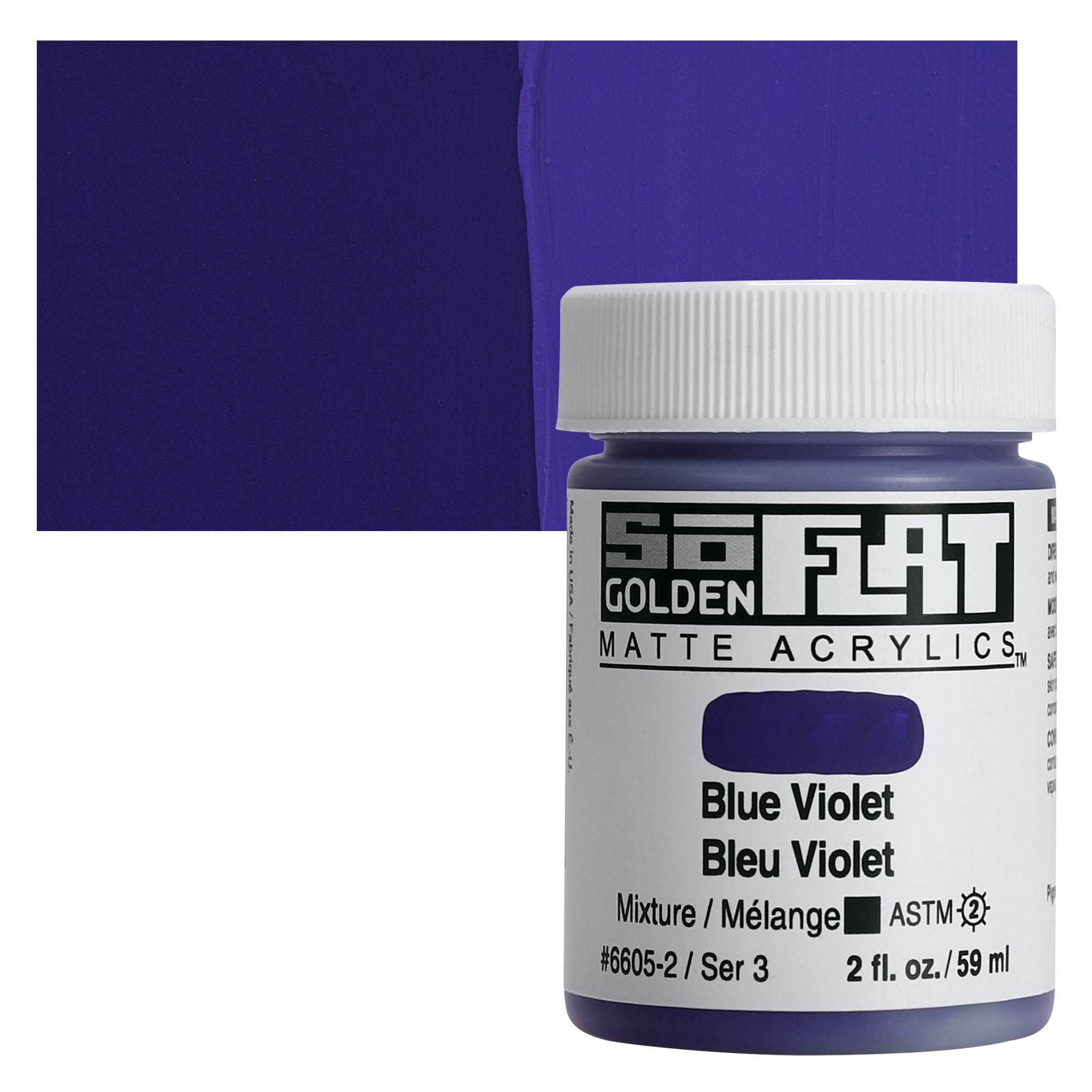 Golden SoFlat Matte Acrylic Paint - Blue Violet, 59 ml, Jar