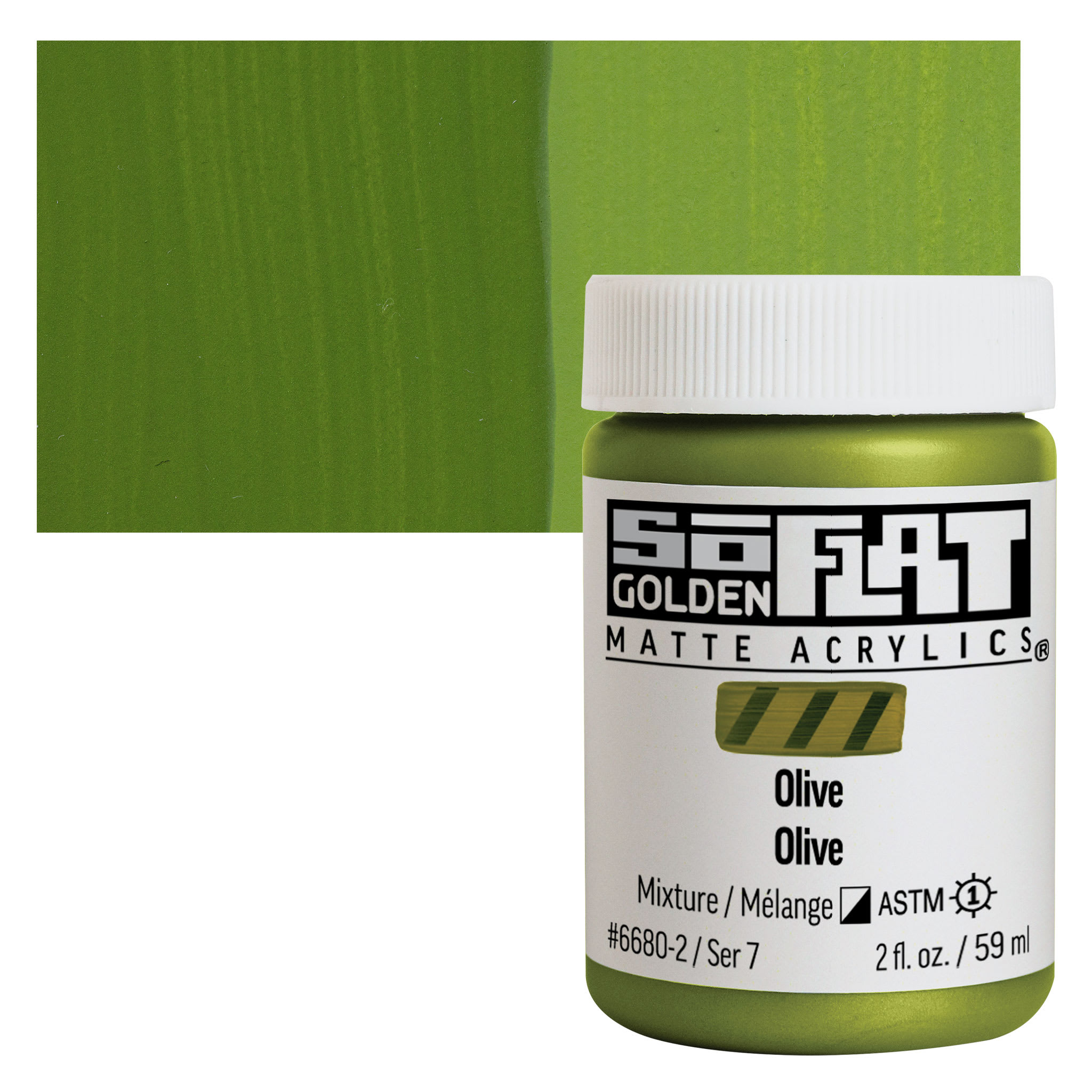 Golden SoFlat Matte Acrylic Paint - Olive, 59 ml, Jar