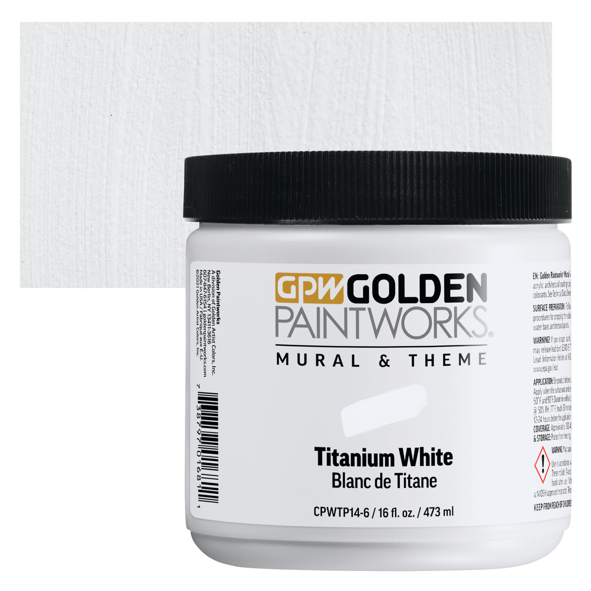 Golden Paintworks Mural and Theme Acrylic Paint - Titanium White, 16 oz, Jar